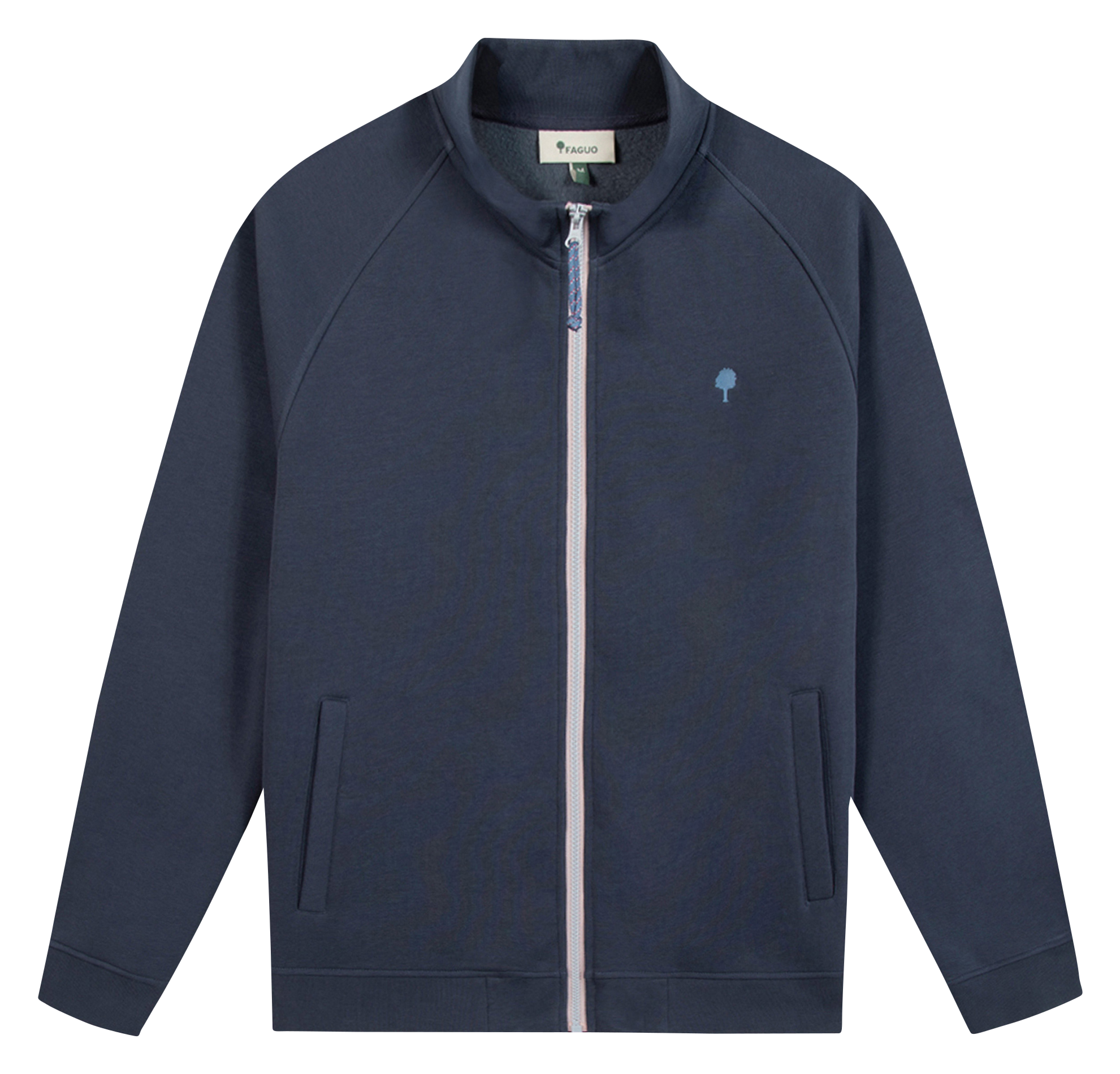 Gerader Stehkragen-Weste aus Baumwollmischung FAGUO Blau