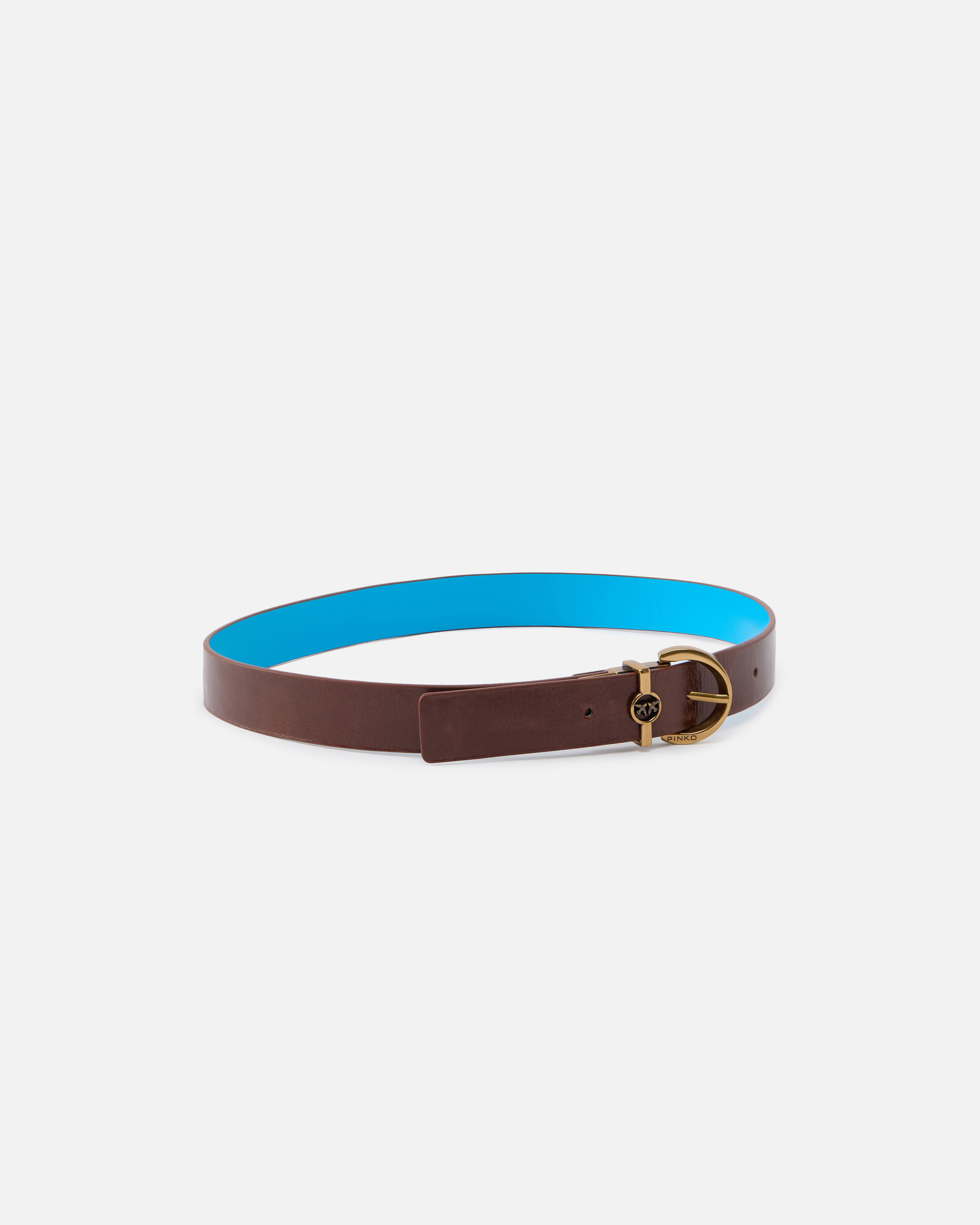 Belt with love birds logo 3 cm PINKO Blue