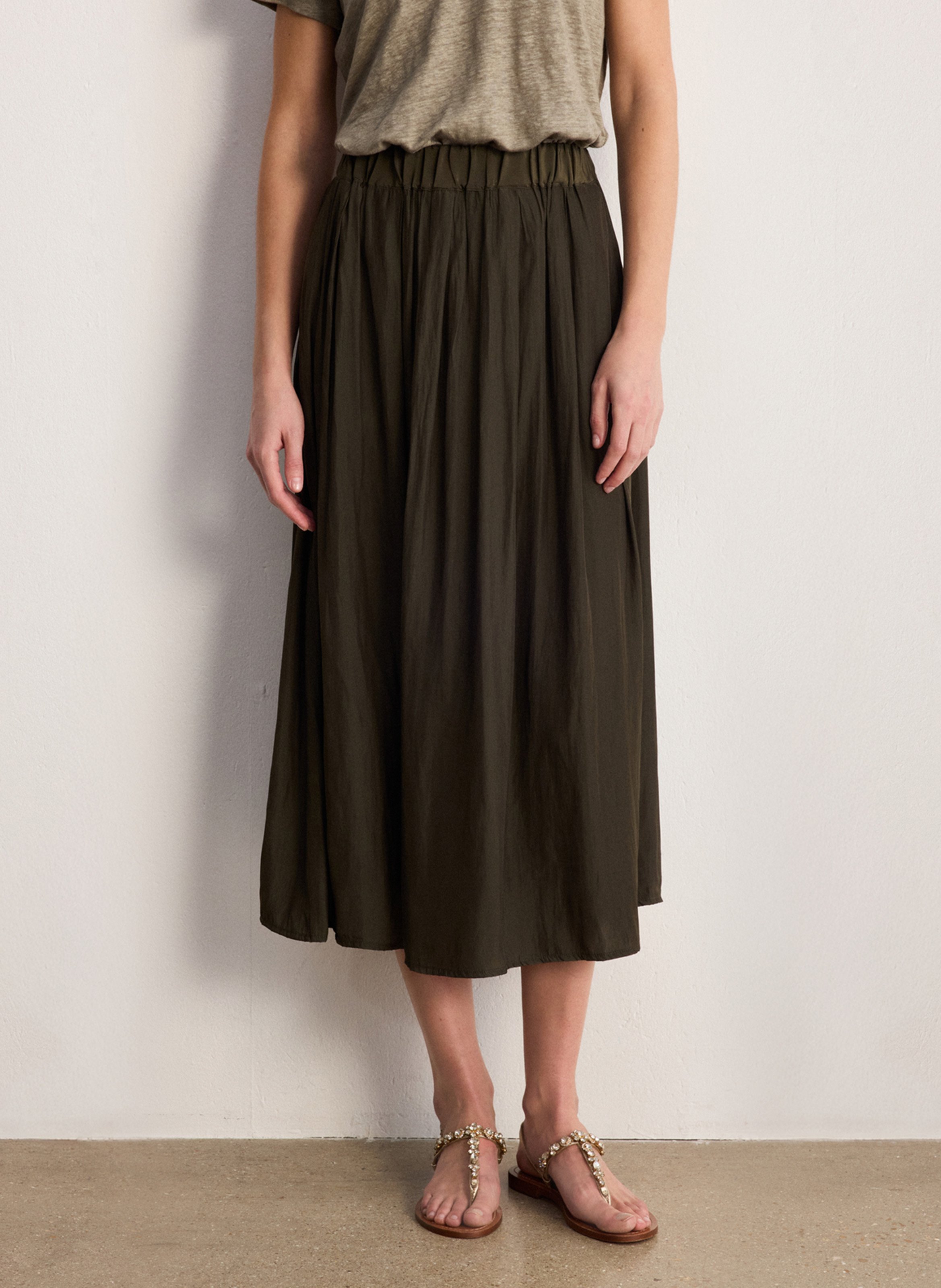 Jupe midi évasée plissée PABLO