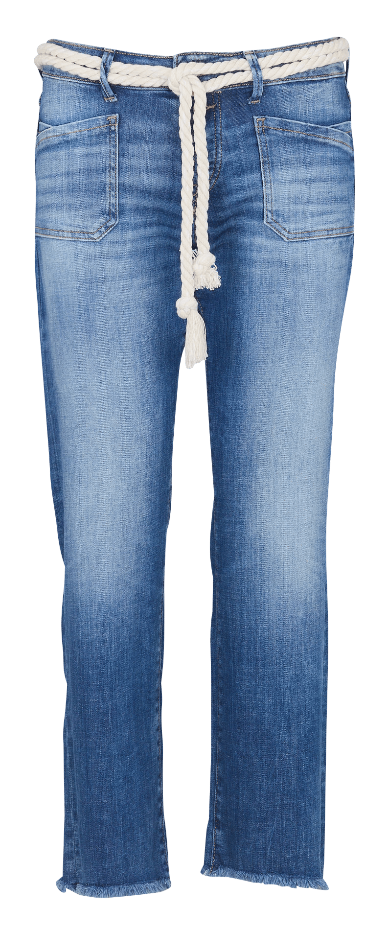 Jeans met 5 zakken en verwassen look LE TEMPS DES CERISES Blauw