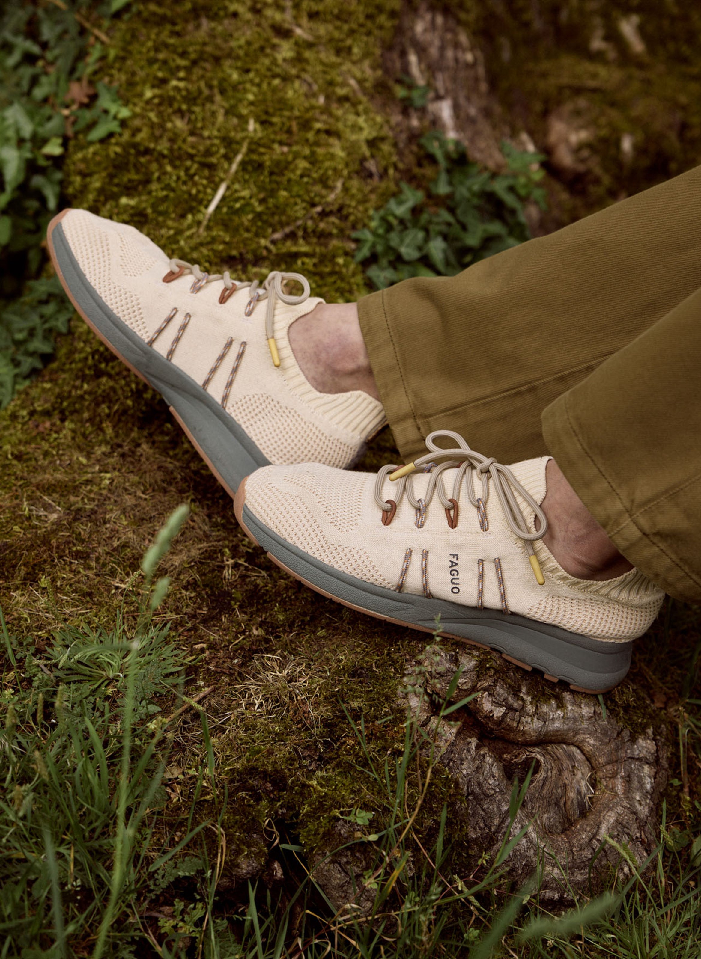 Baskets basses tricotées FAGUO Blanc