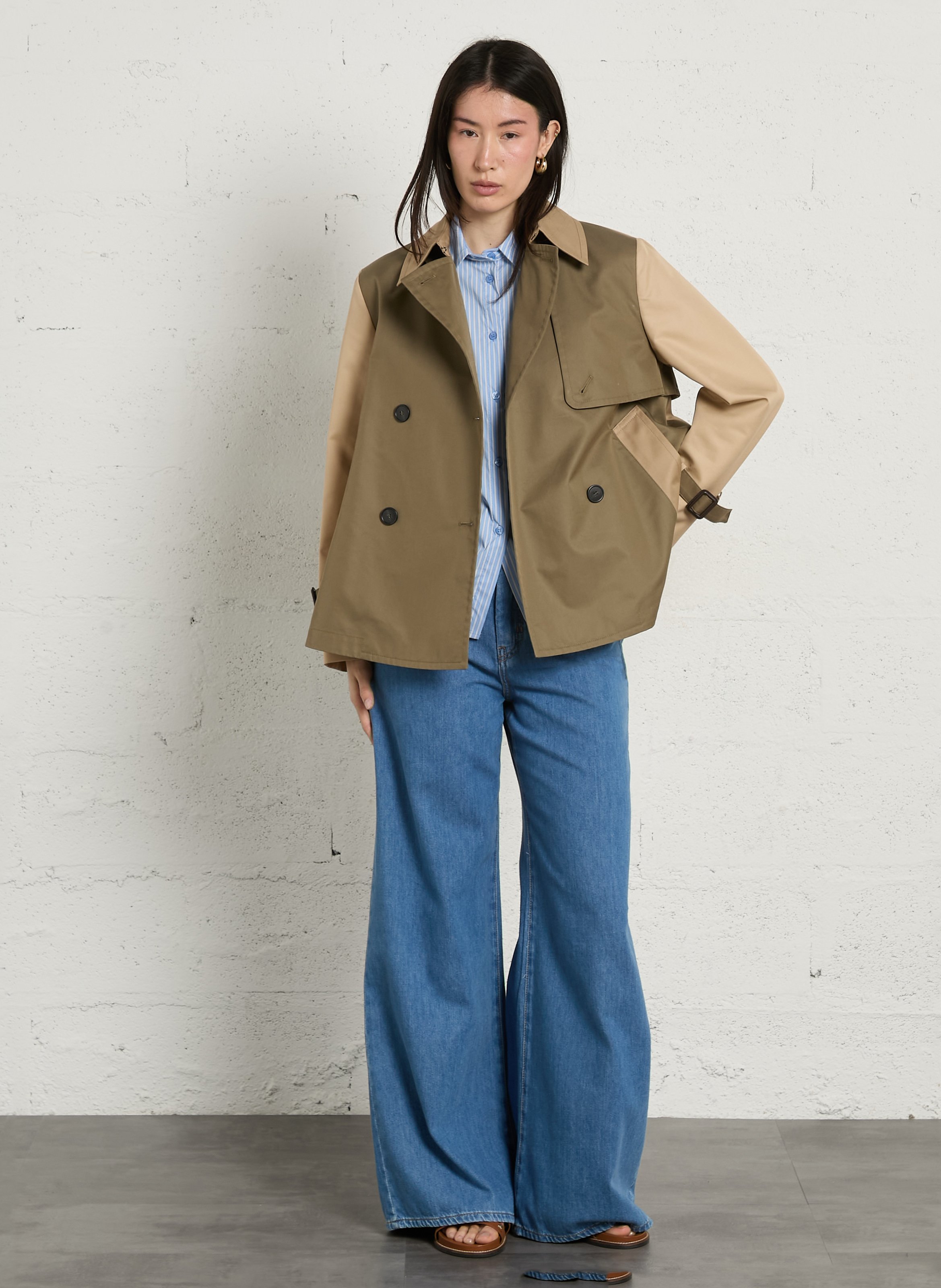Kurzer Trenchcoat mit weitem Schnitt und klassischem Kragen MAX MARA WEEK END Khaki