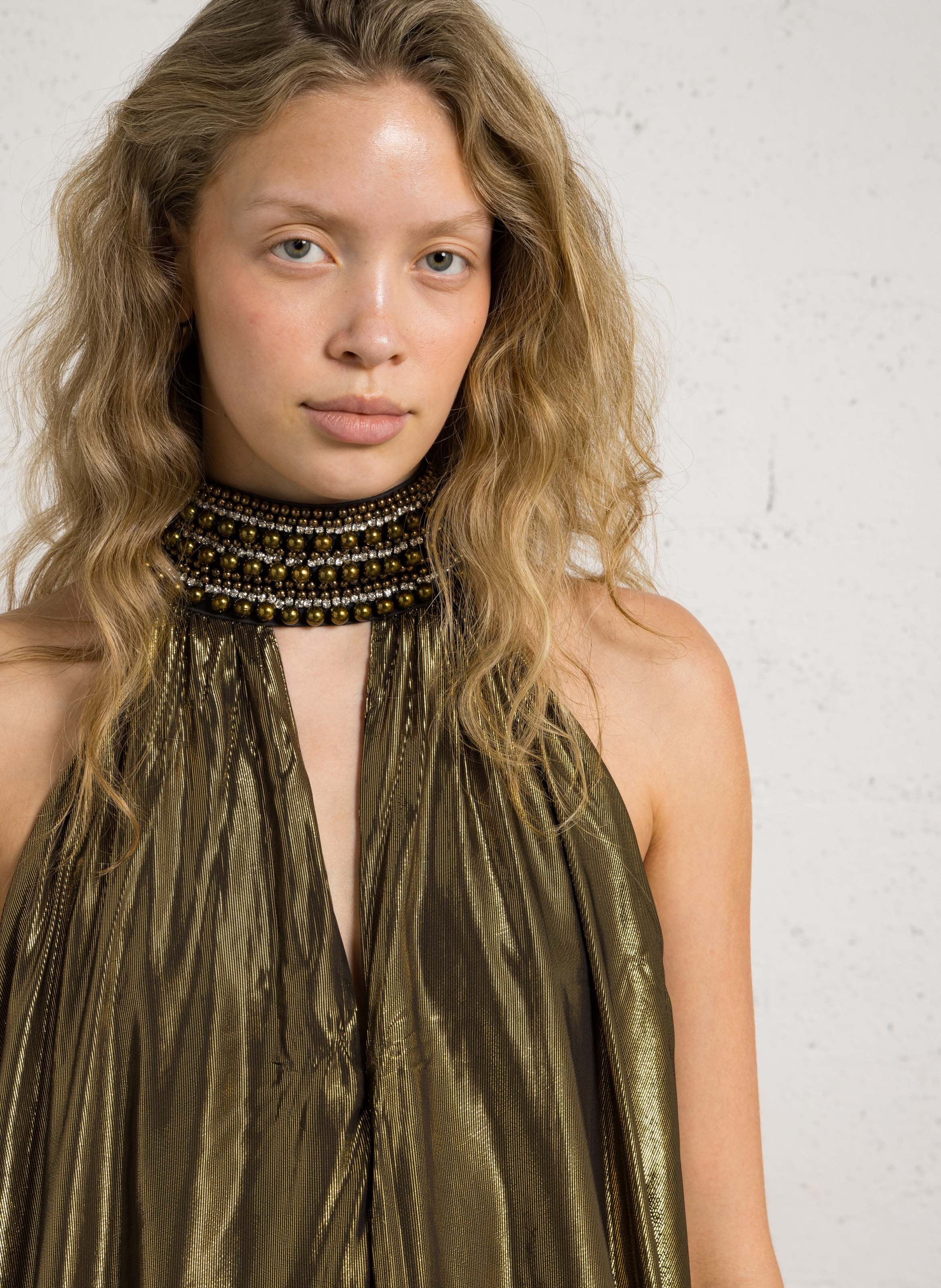 Langes Kleid in Metallic-Optik MES DEMOISELLES Schwarz