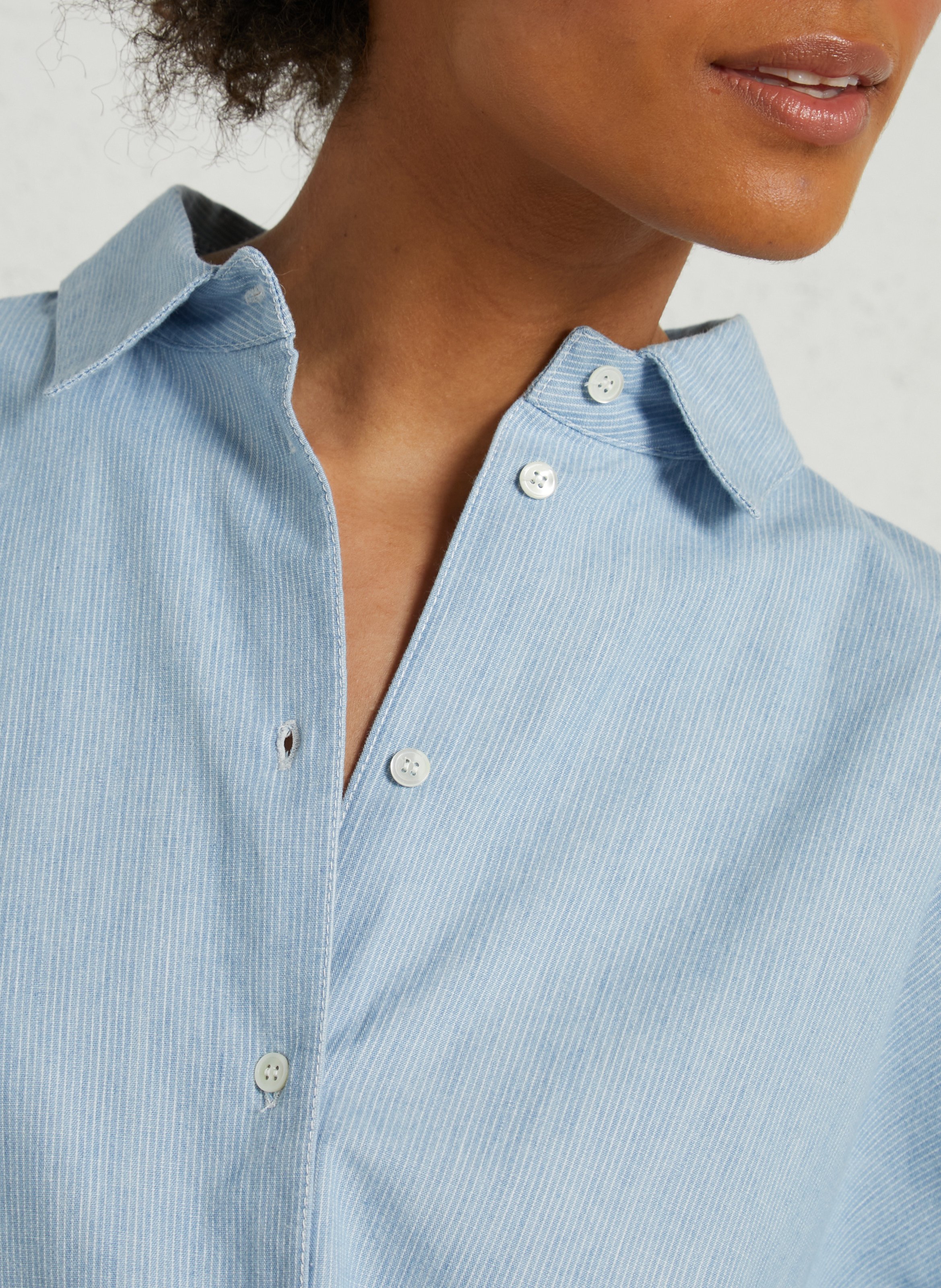 Oversized cotton shirt with classic collar MASSCOB Blue