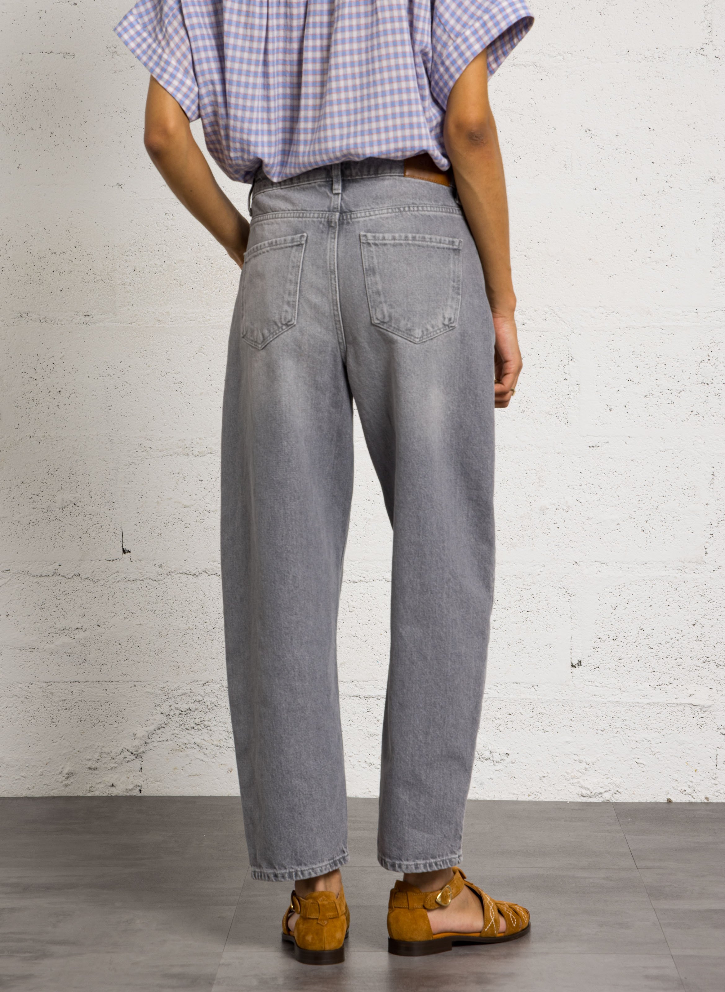 Jean mom-fit en coton SUD EXPRESS Gris