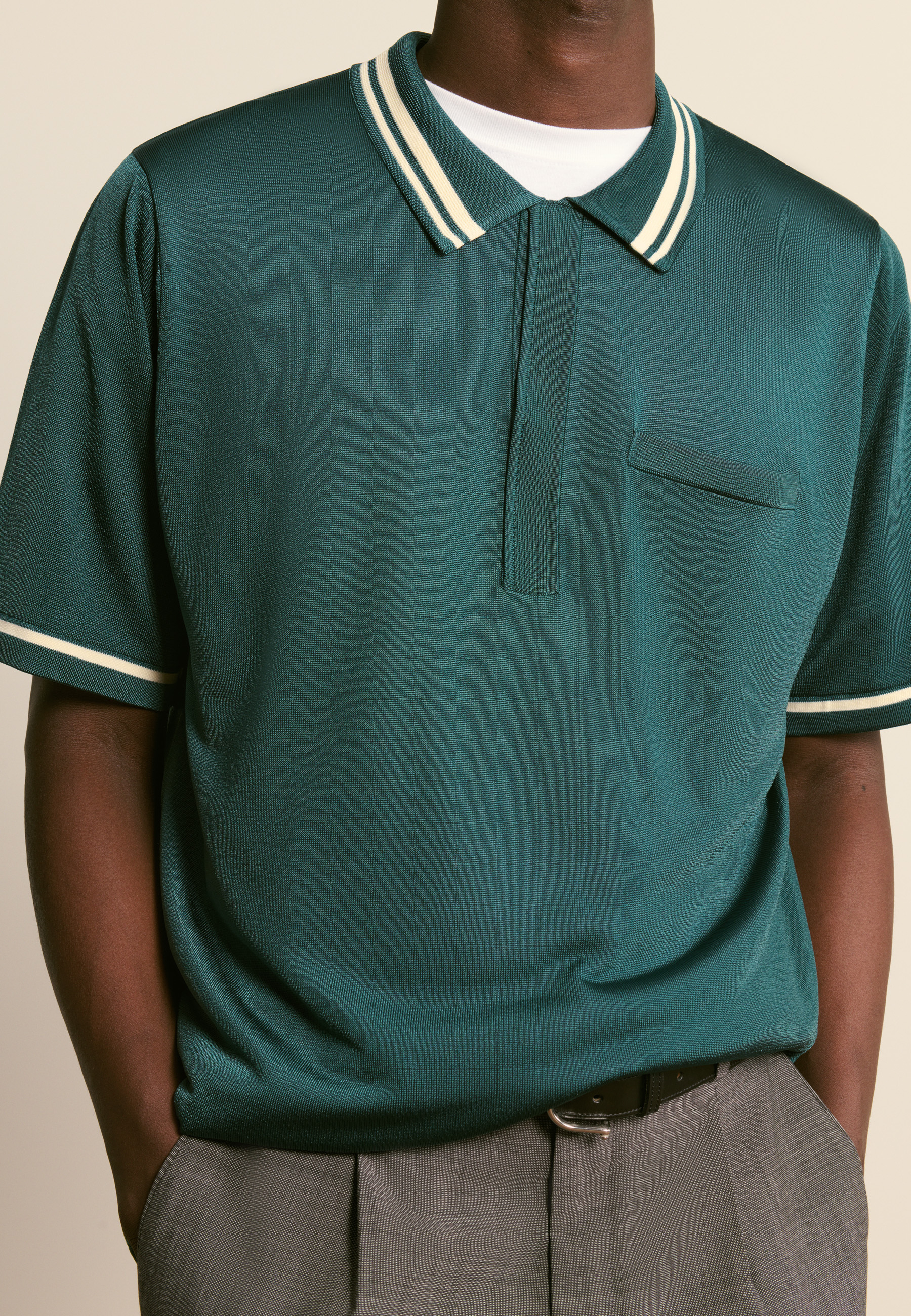 Light thread polo MAISON MONTAGUT Green