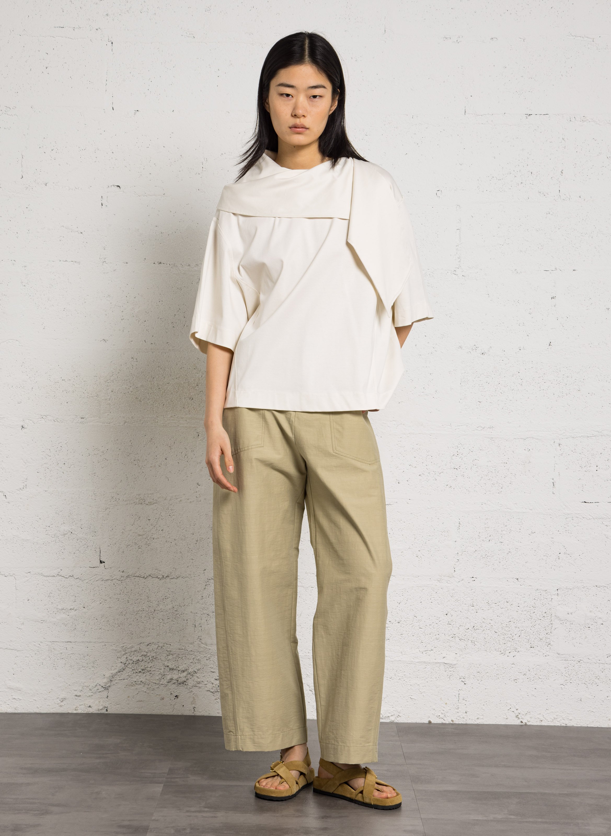 Round-neck organic cotton top SOEUR White