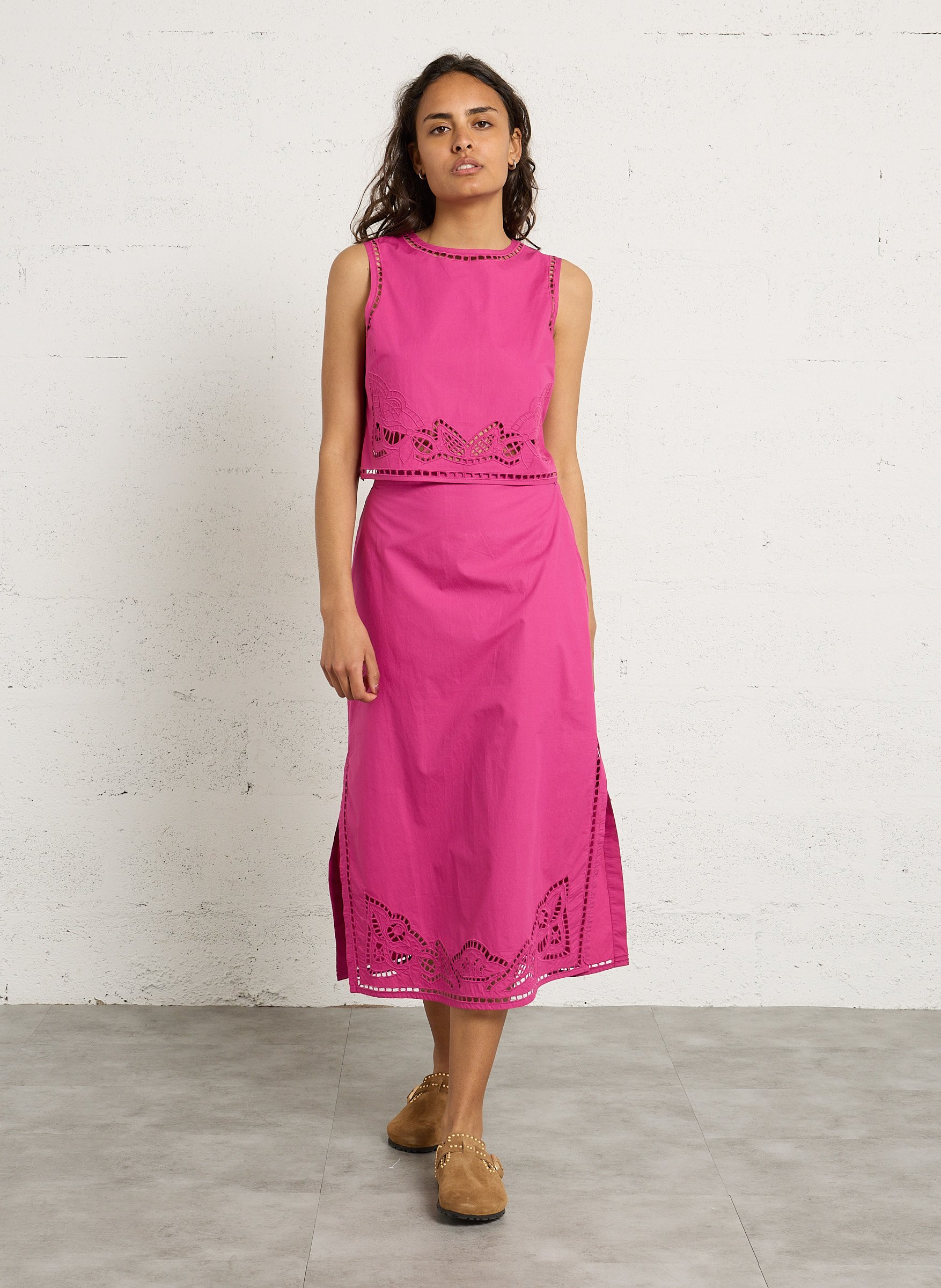 Top court en coton bio LOUISE MISHA Rose