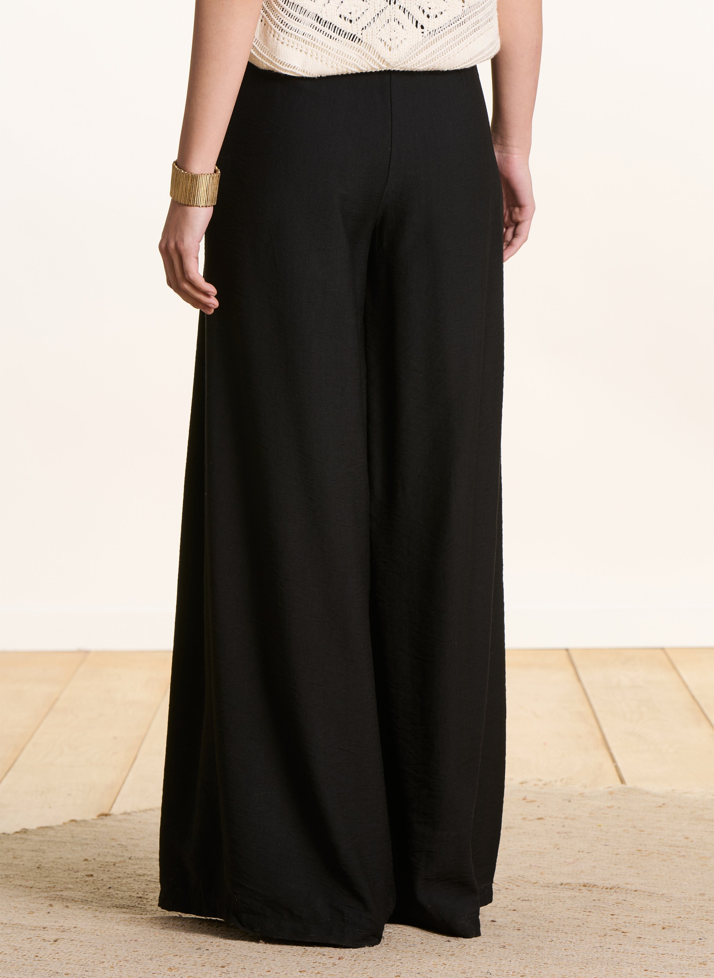 Azawood high-waisted wide-leg trousers LA FEE MARABOUTEE Black