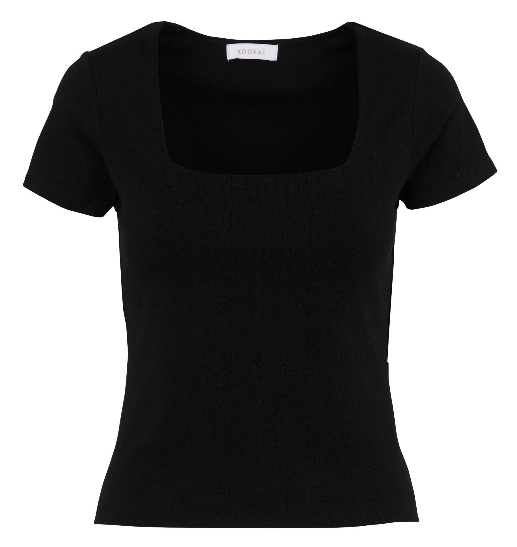 Top aus Baumwoll-Mix mit eckigem Ausschnitt KOOKAI Schwarz