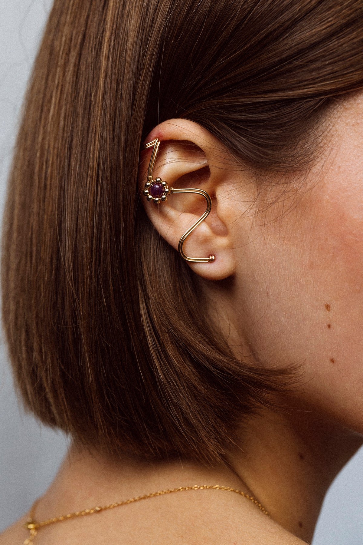 Bijou d'oreille daisy - rubis YAY Rose