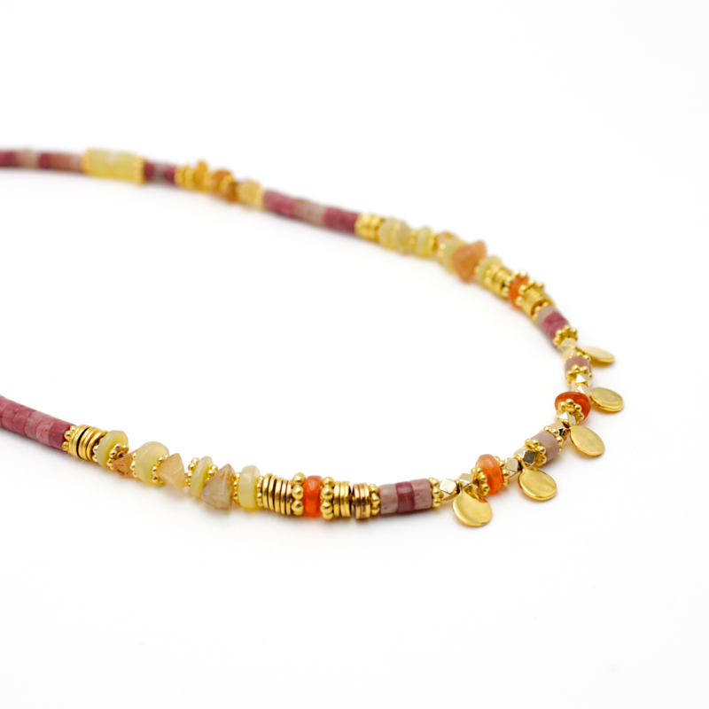 Collier heishi médaillons - elsa L'ATELIER DES DAMES Doré