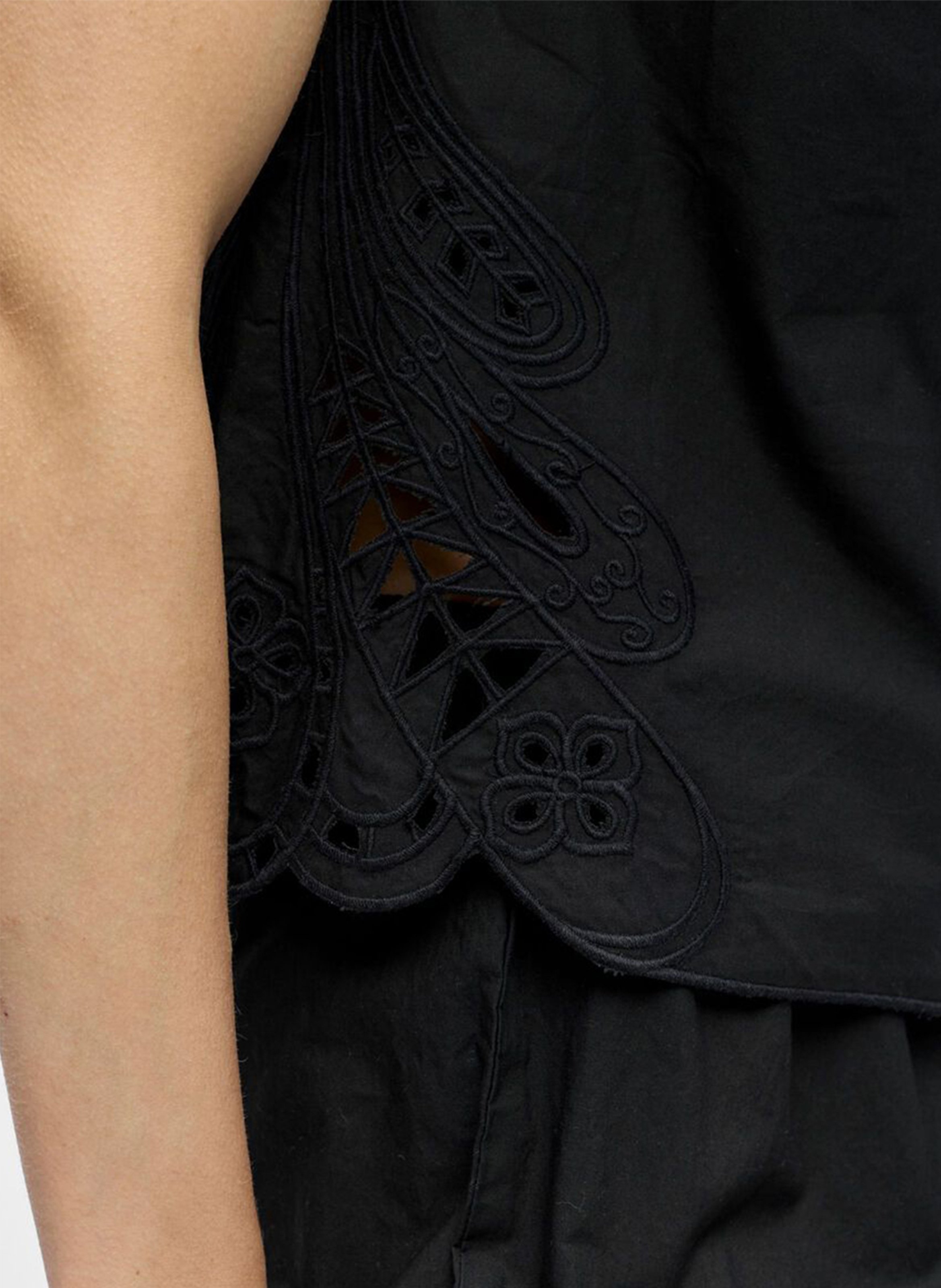 Bio-Baumwoll-Rundhals-Top OBJECT Schwarz