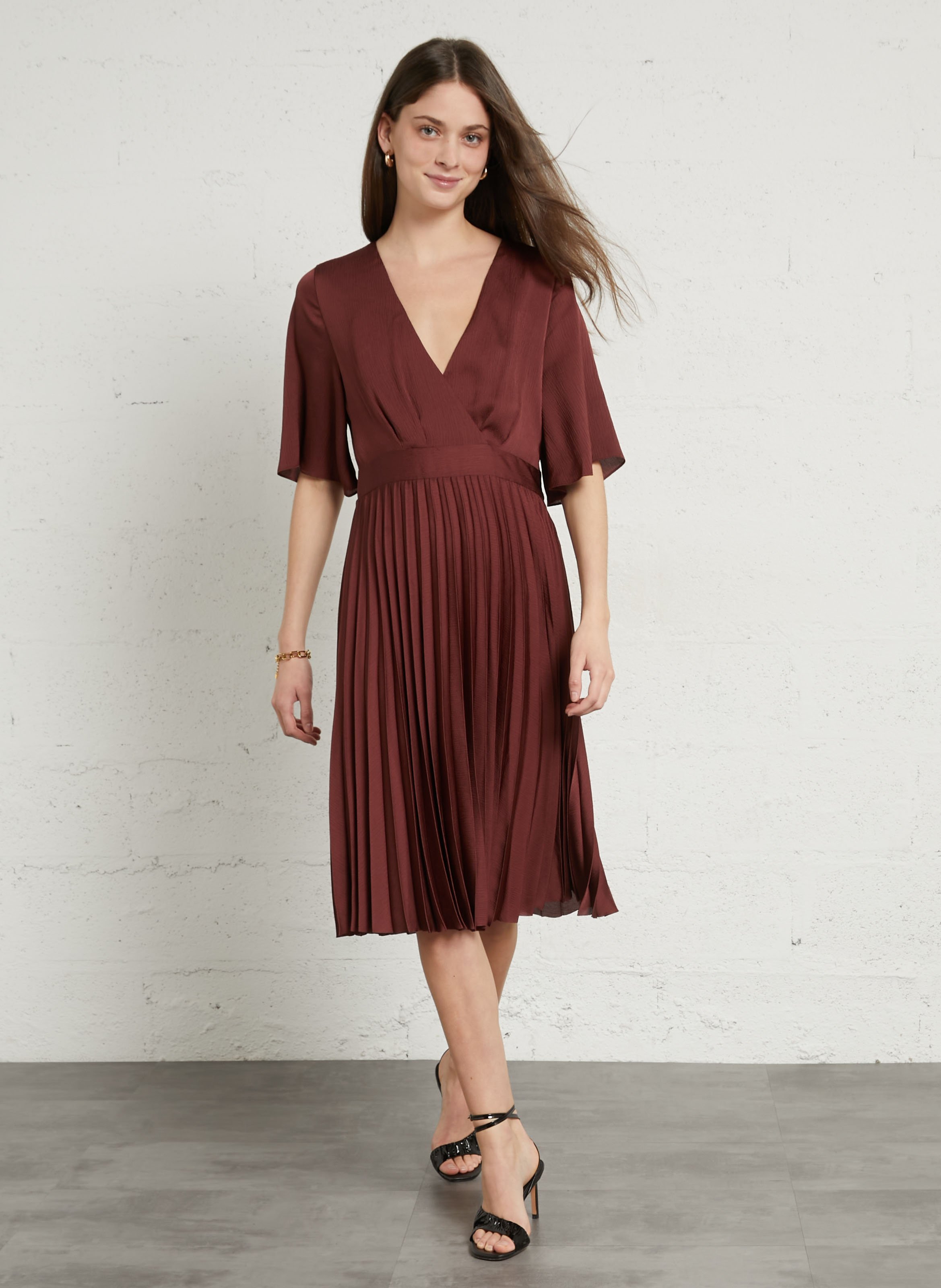 robe courte col cache-coeur MAISON 123 Rose