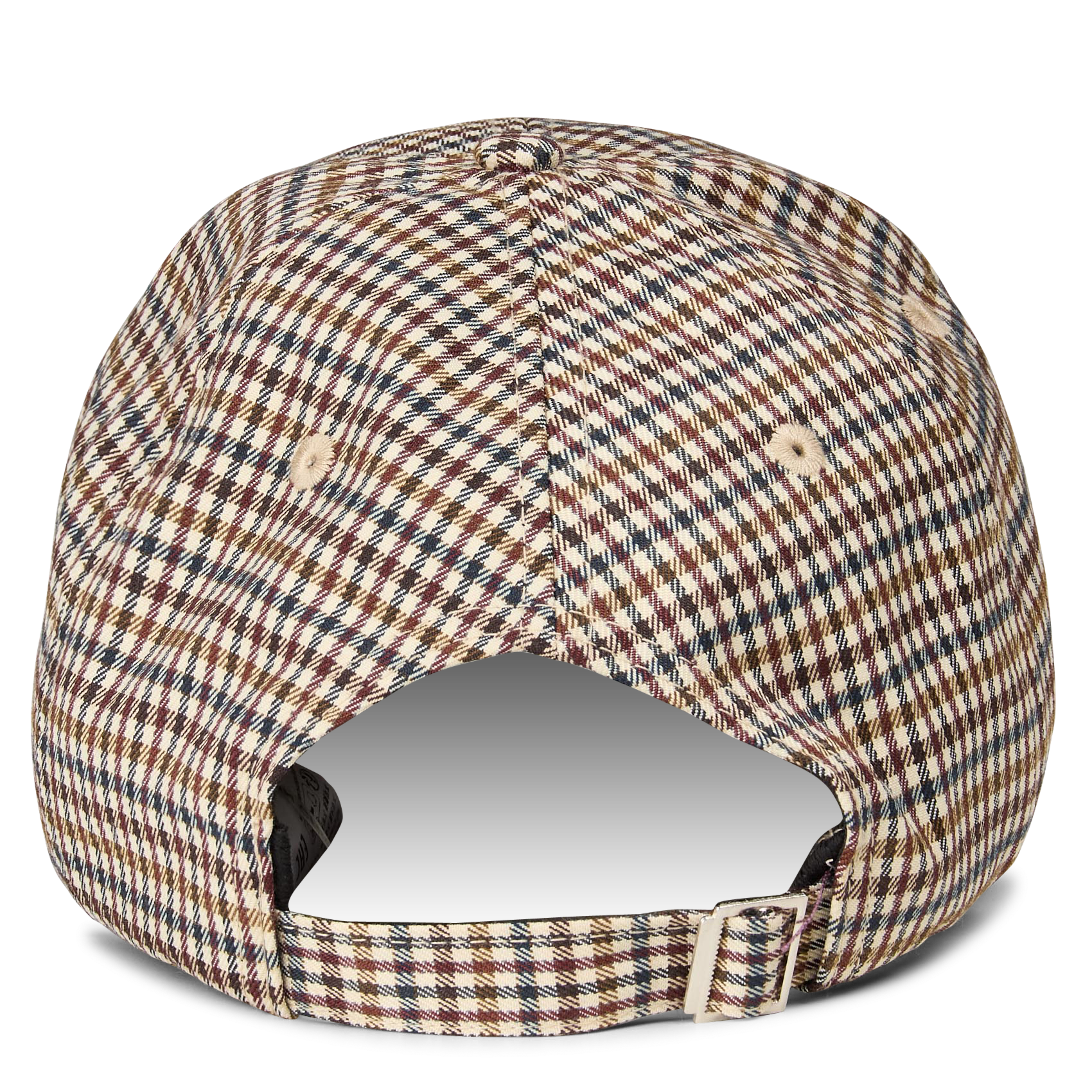 Houndstooth pattern cap SUNCOO White