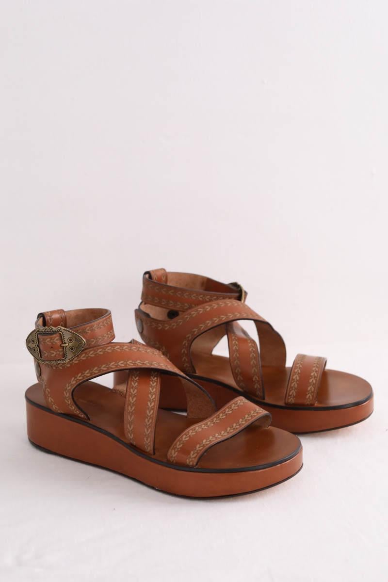 Faux leather sandals ISABEL MARANT - Seconde Main Brown