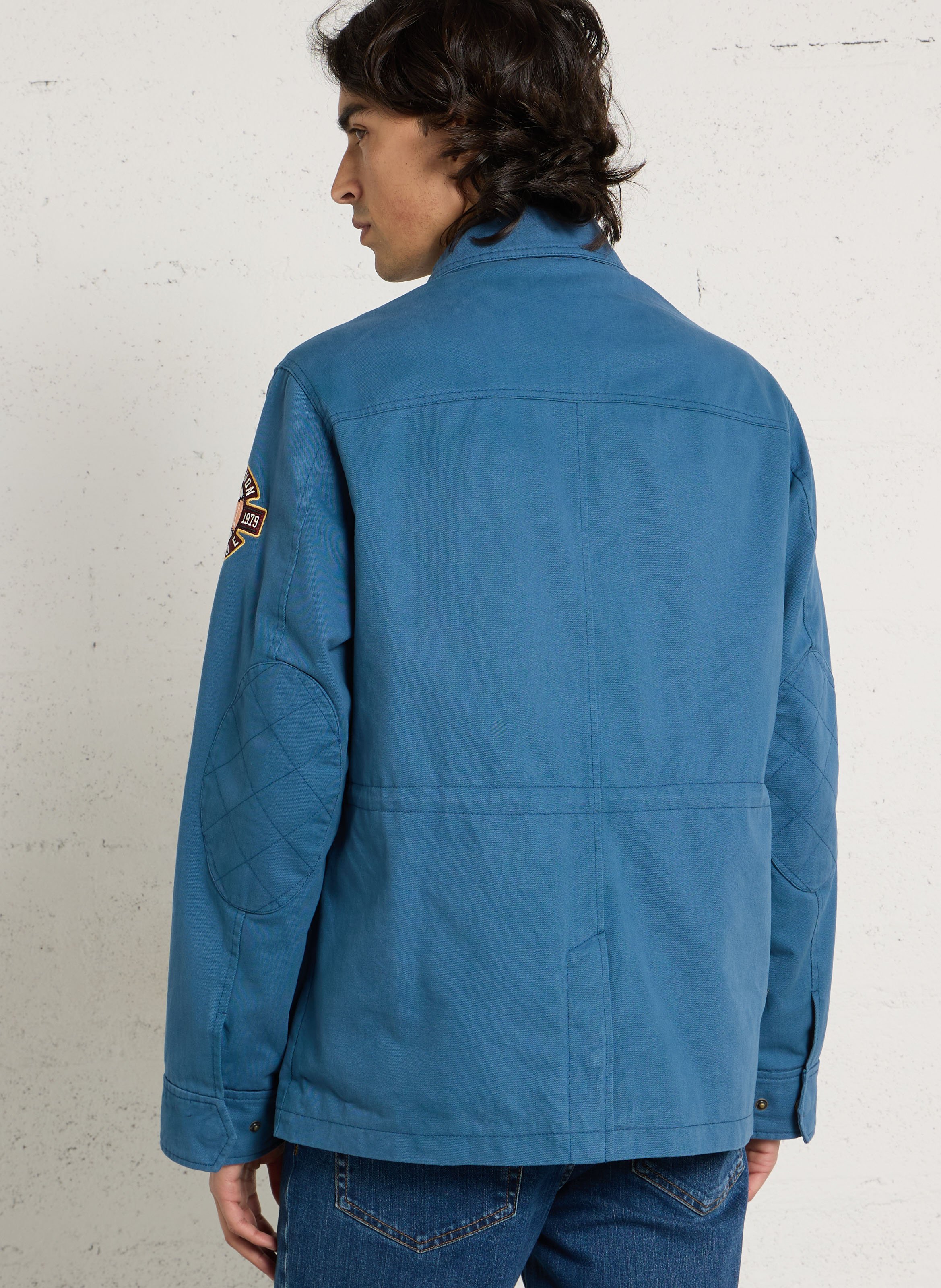 Rechte blouson met klassieke kraag van katoen. CHEVIGNON Blauw