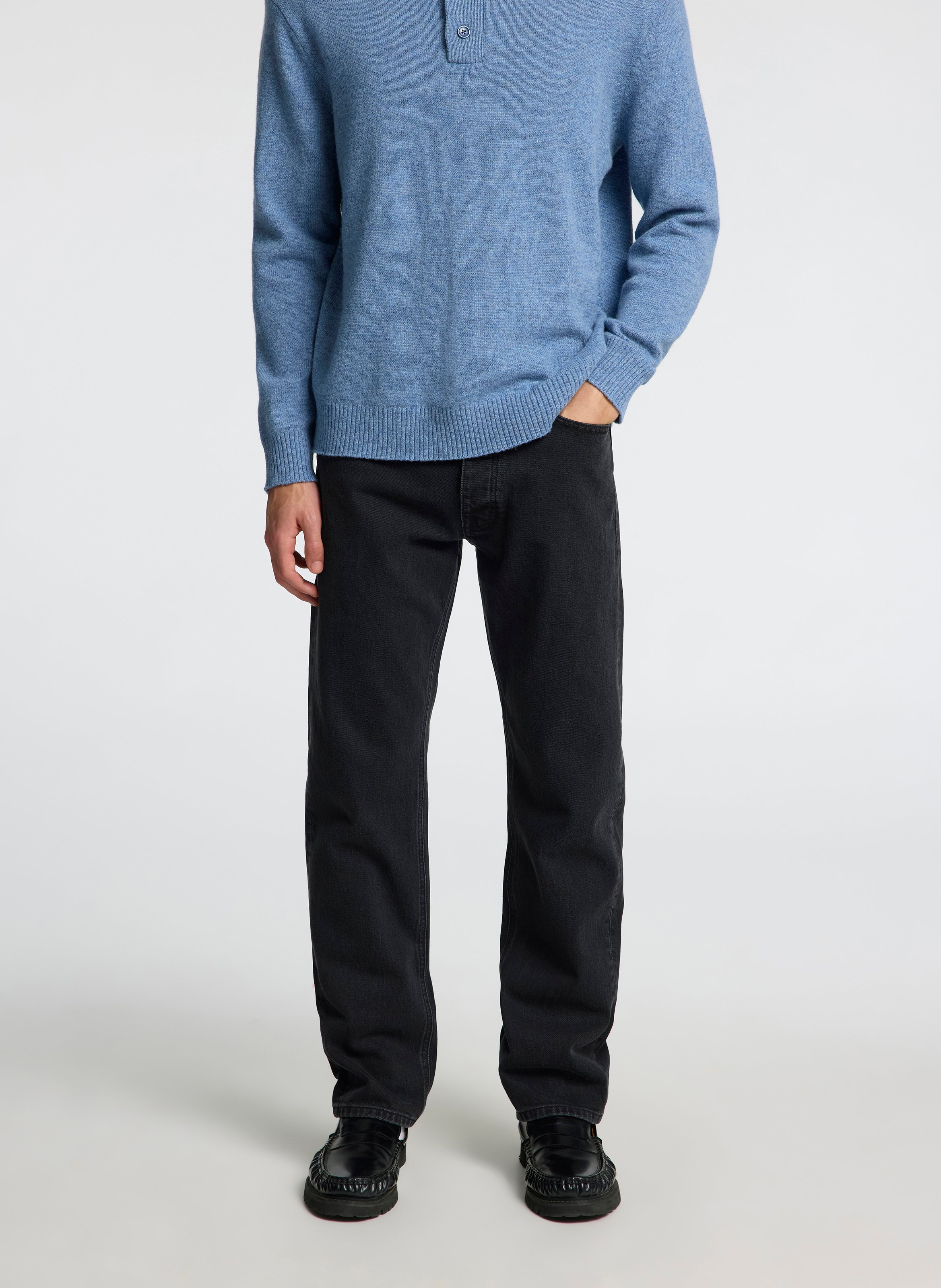 Straight-leg organic cotton-blend jeans SELECTED
