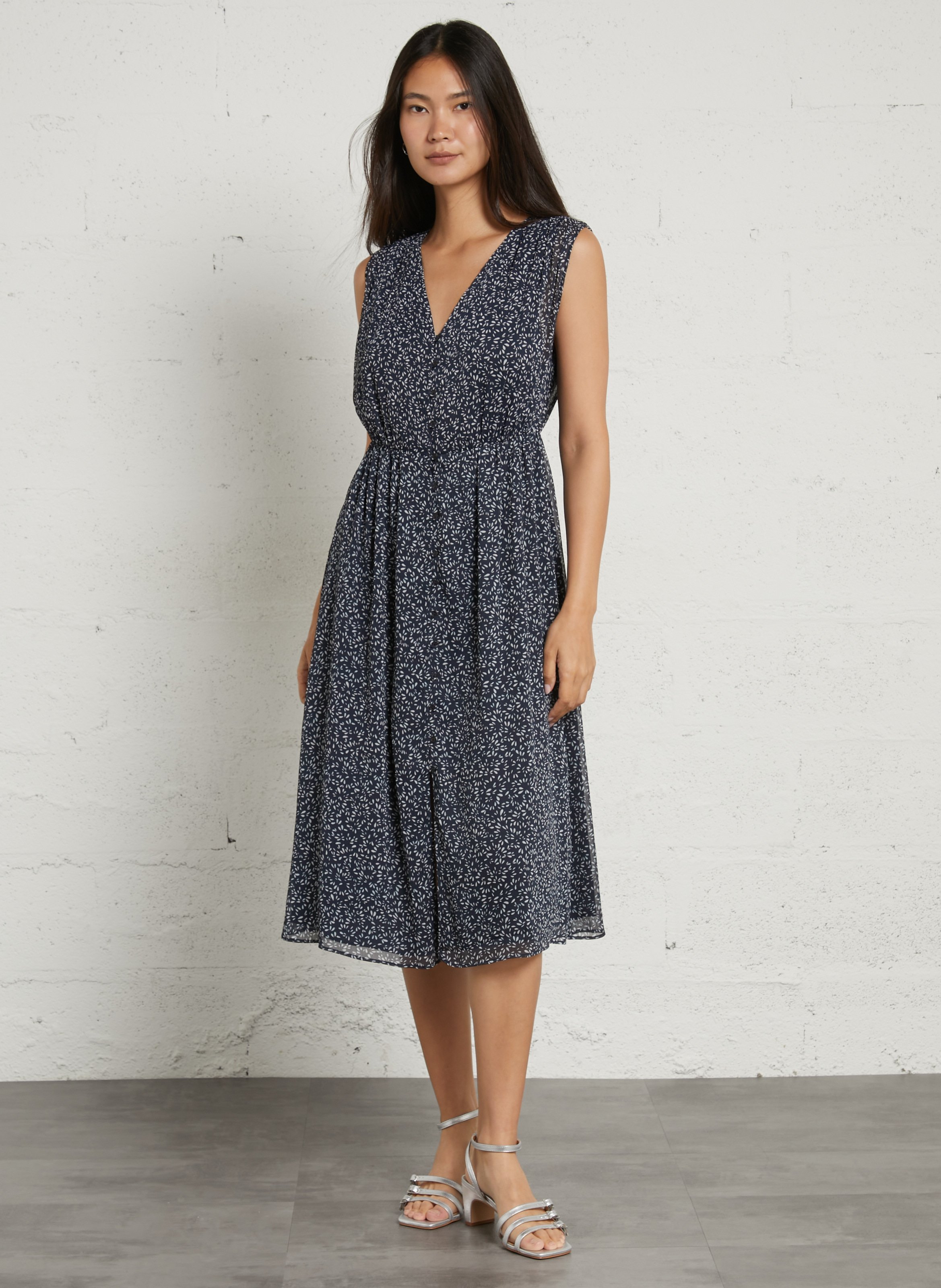 Halflange jurk met print SUD EXPRESS Blauw