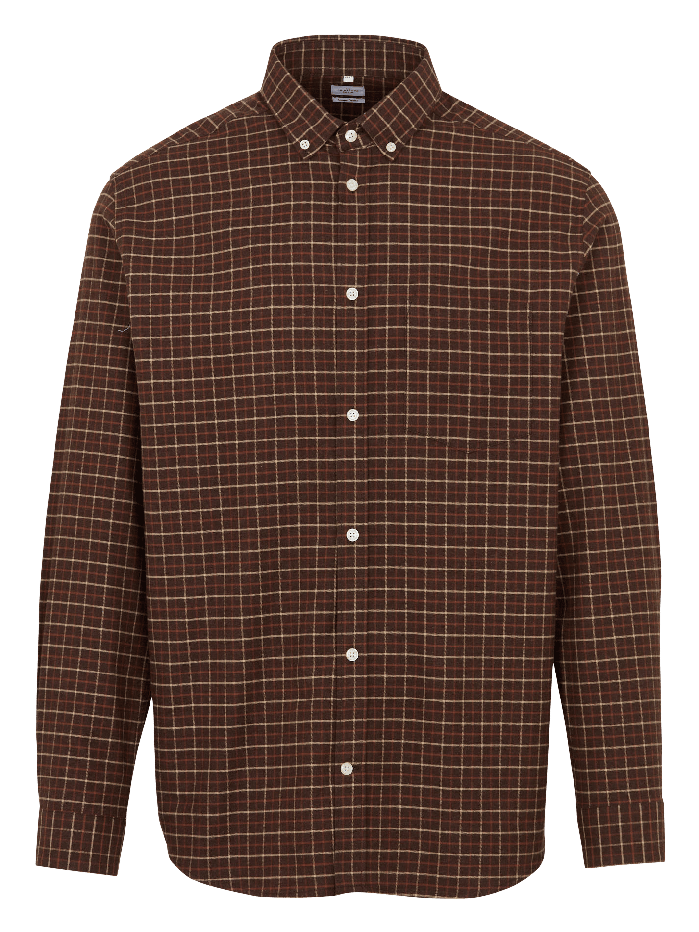 Katoenen blouse met Amerikaanse kraag AU PRINTEMPS PARIS Bruin