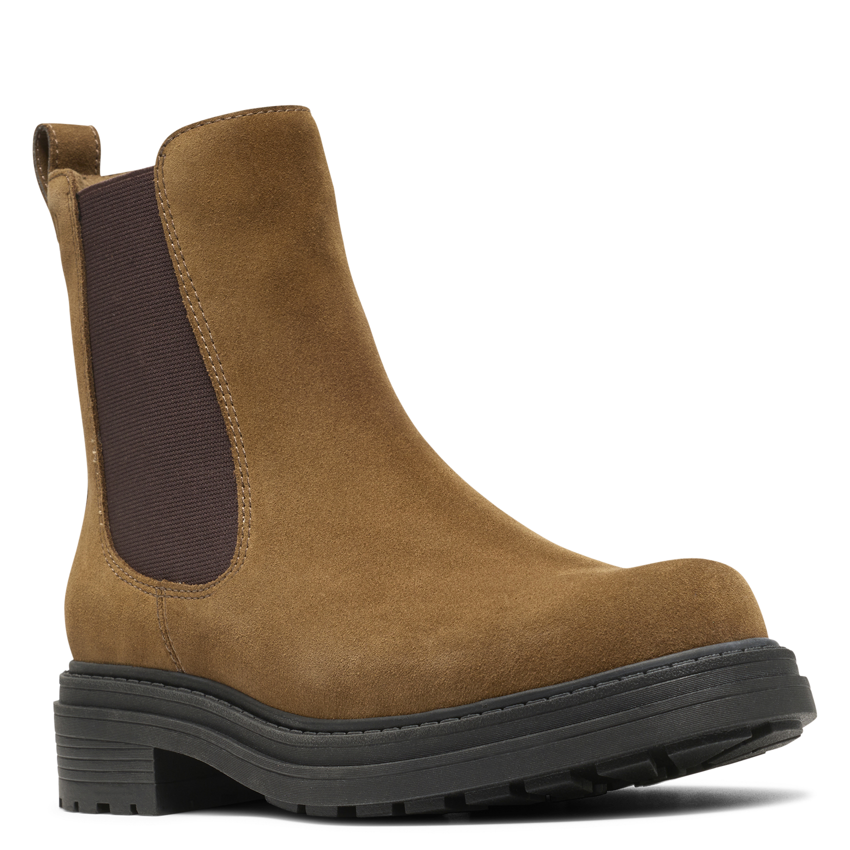 Lederstiefeletten mit runder Schuhspitze CLARKS Braun