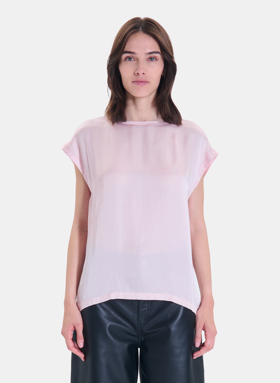 Sleeveless Satin Flowy Top ZAPA Pink