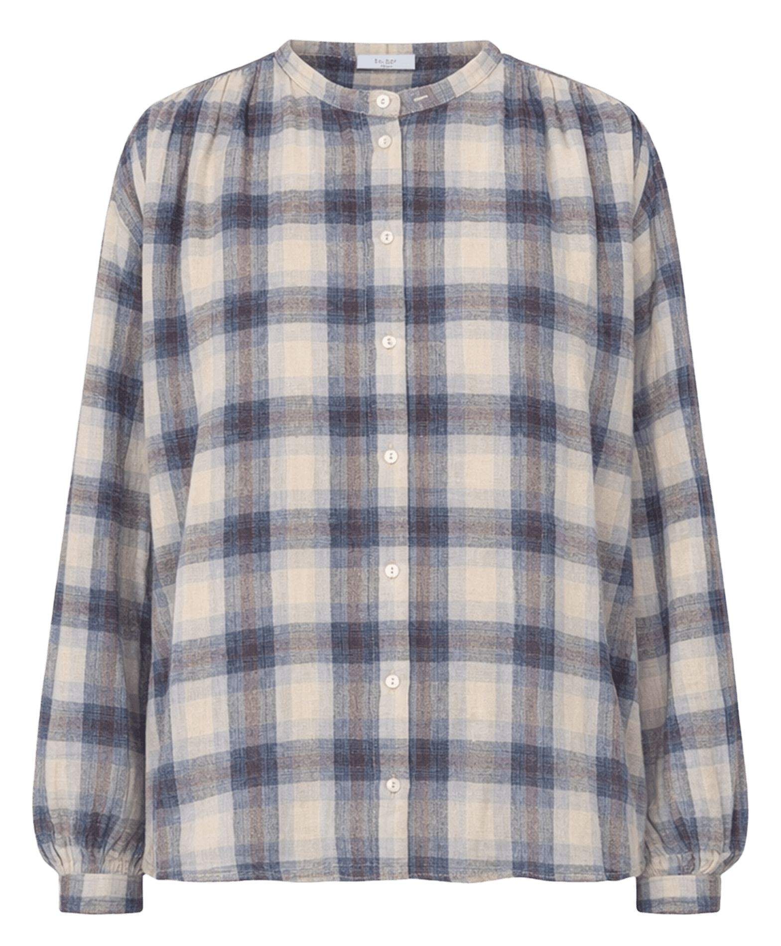 Wijd uitlopende geruite katoenen blouse BY BAR Veelkleurig