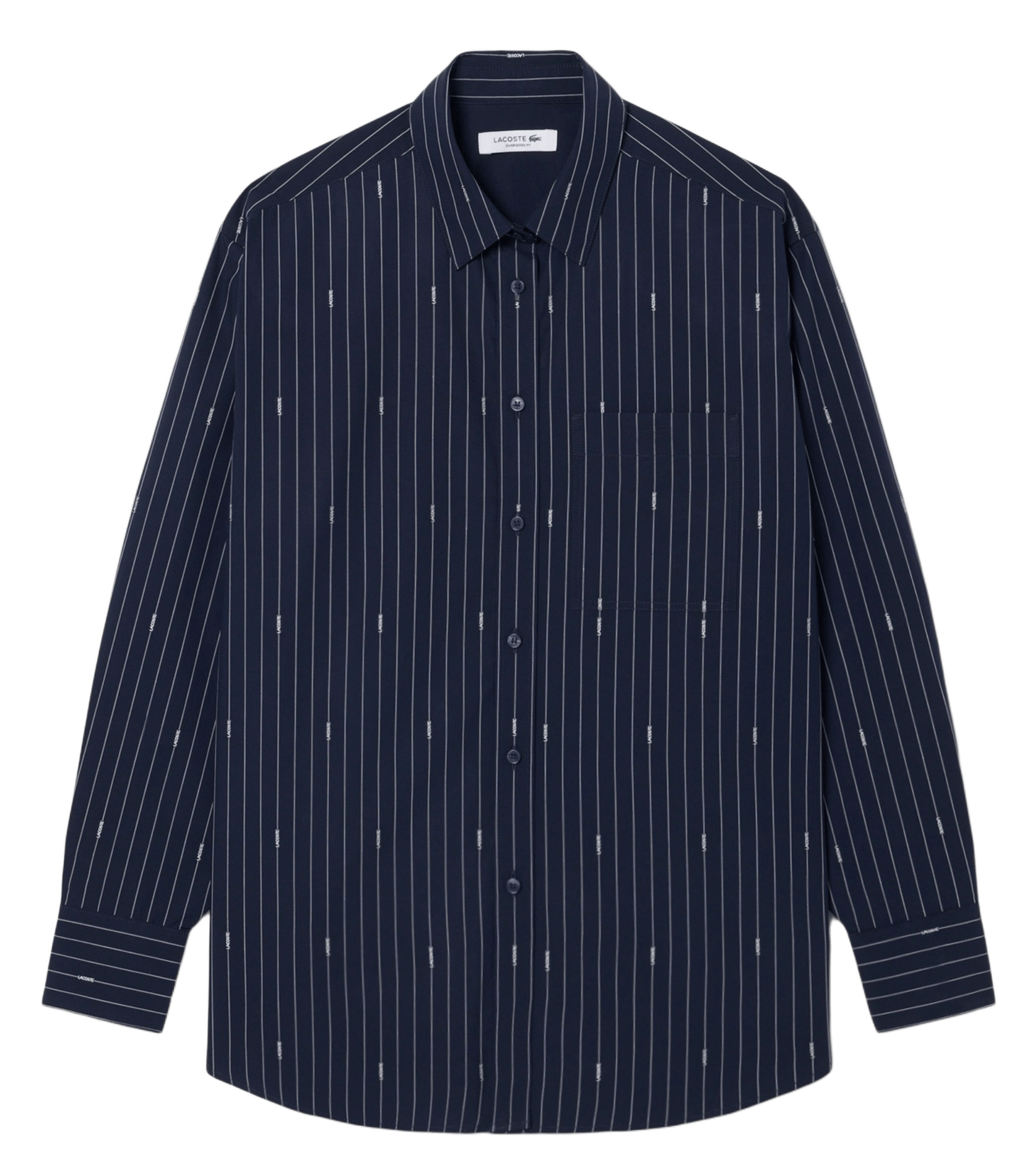 Chemise droite col classique rayée jacquard en coton LACOSTE Multicolore