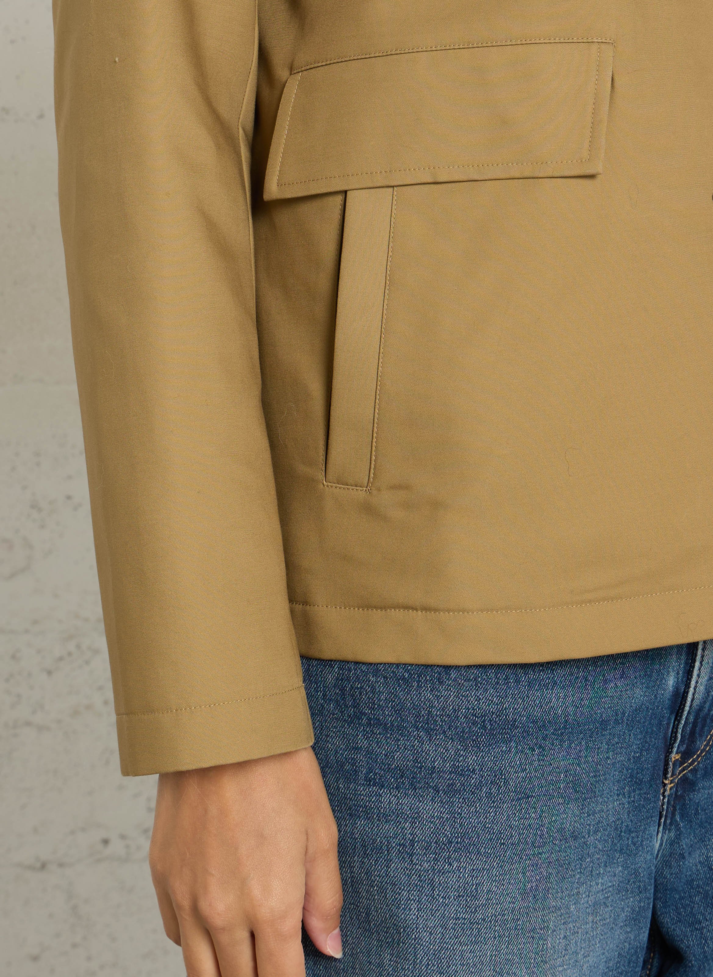 Manteau droit col classique en coton MAISON 123 Vert