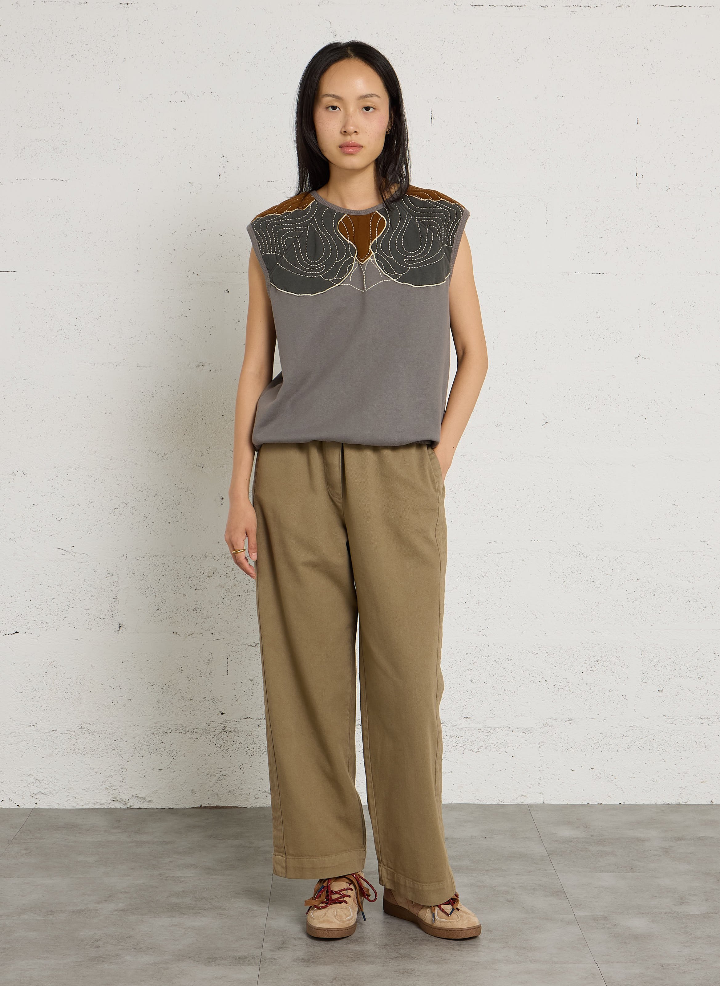 Baskets basses en cuir VICTORIA Beige