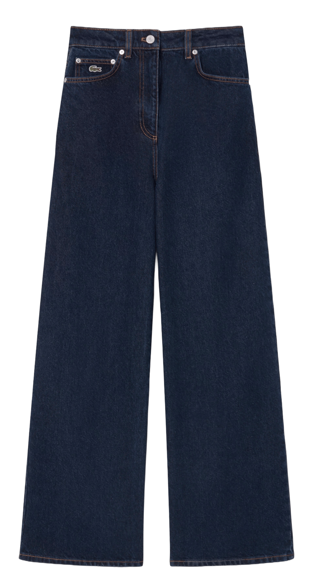 Wijde, katoenen jeans met hoge taille | Blauw LACOSTE Dames