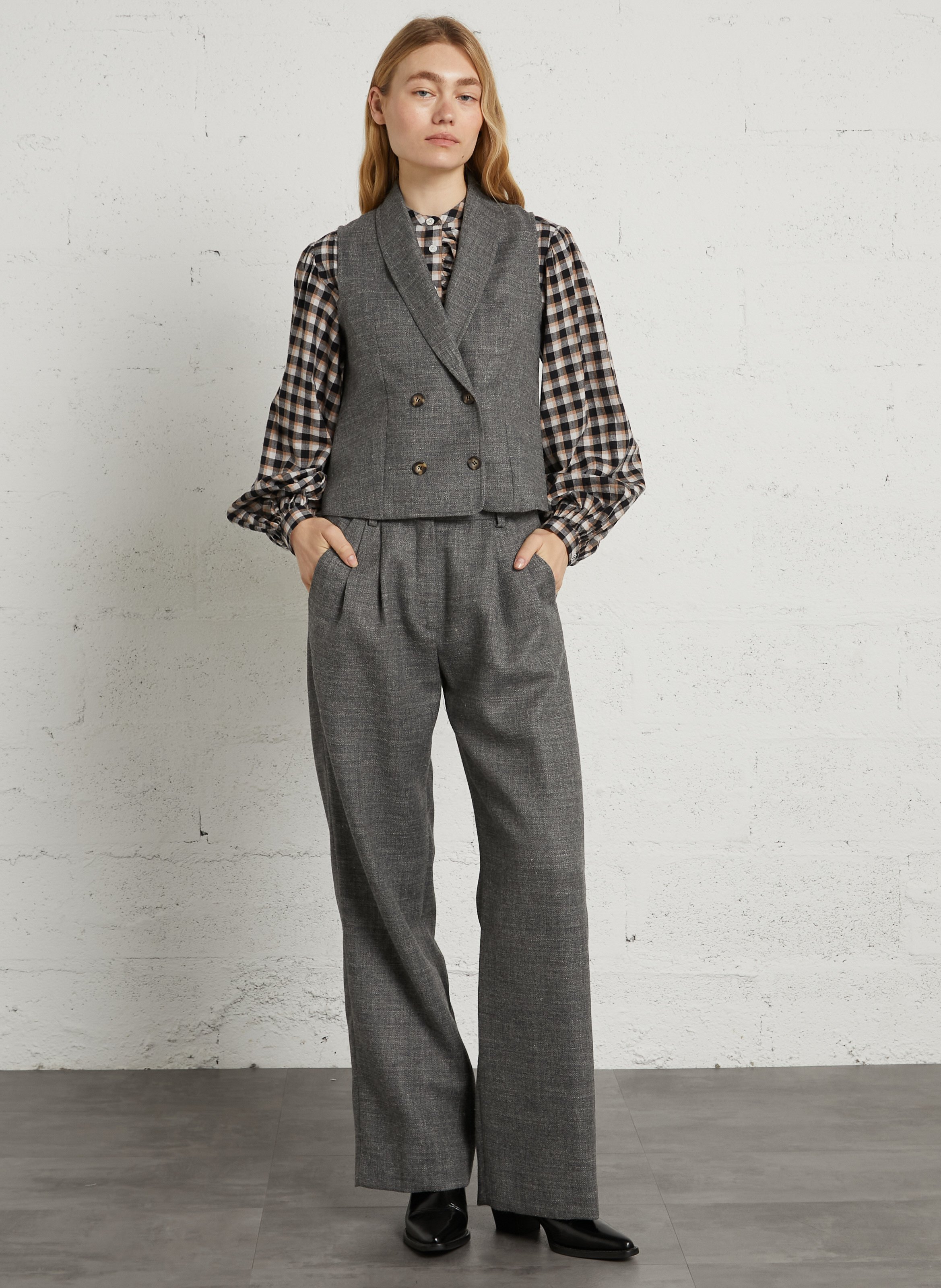 Straight suit trousers DIEGA Grey