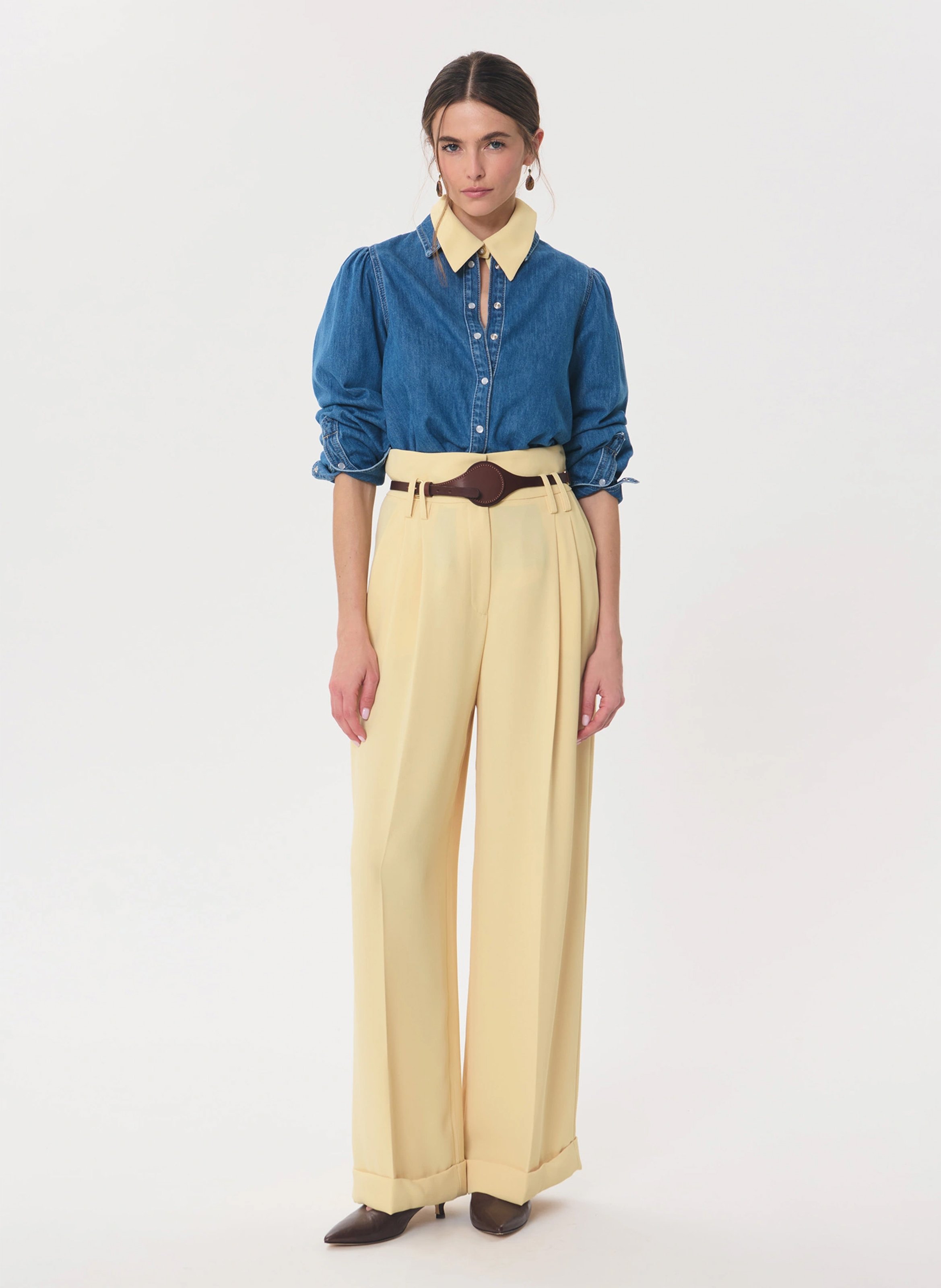 Pantalon large évasée TARA JARMON Jaune