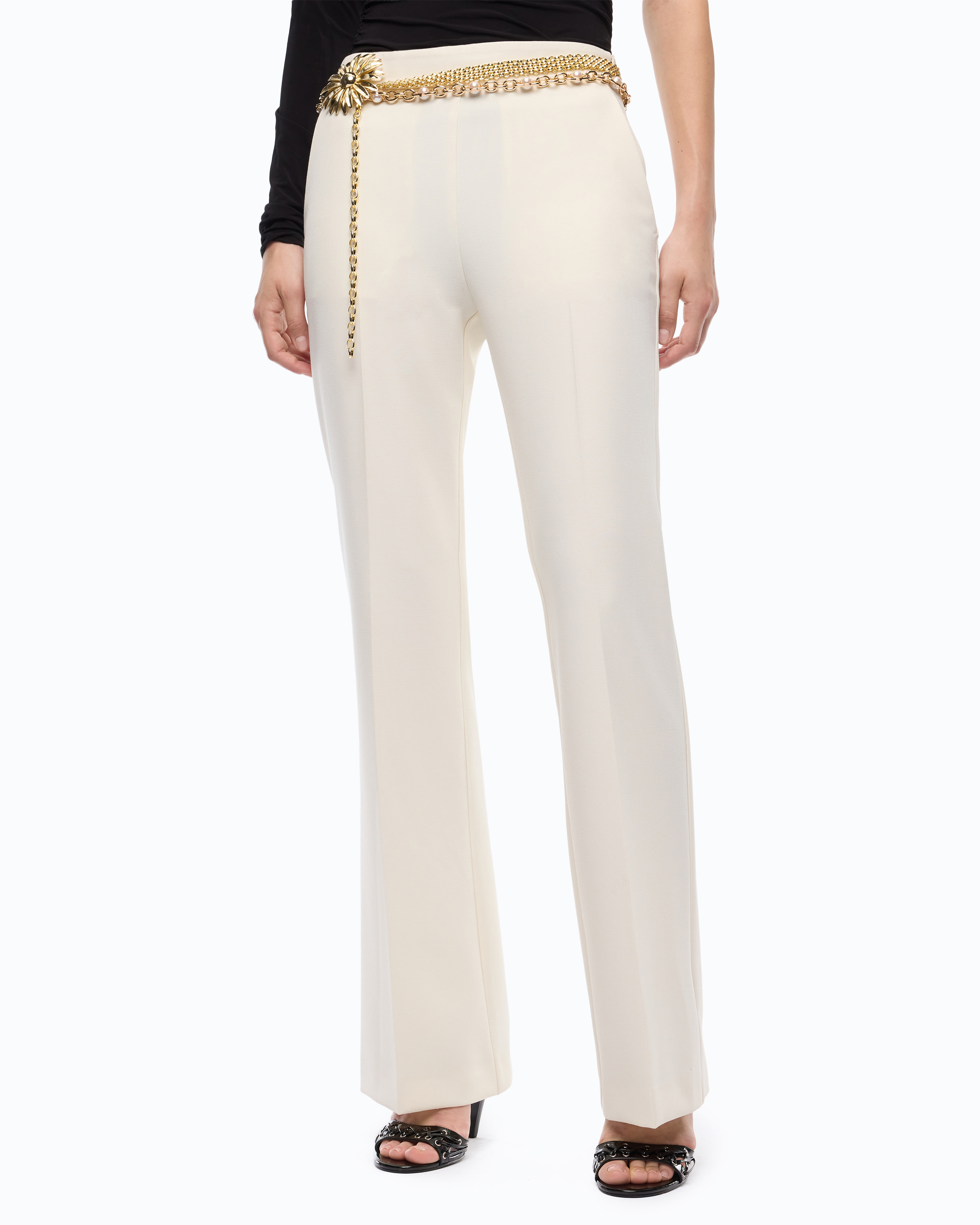 Trousers with prominent pleats PINKO White