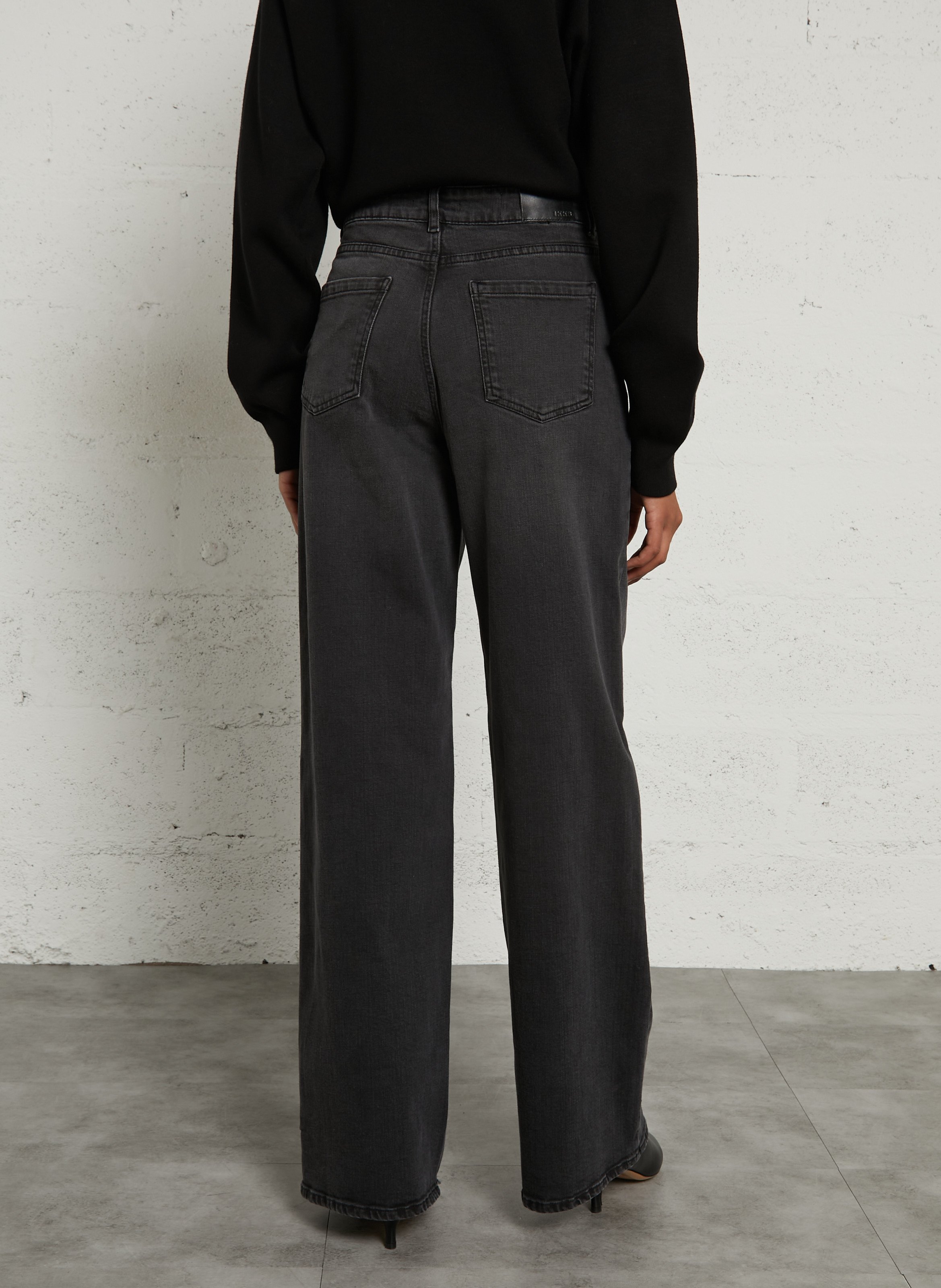 Hoge taille wijde effen jeans IKKS Grijs