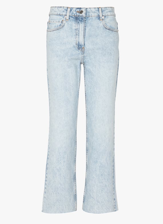 Katoenen bootcut-jeans met hoge taille | Blauw by IRO Katoenen bootcut-jeans met hoge taille Blauw