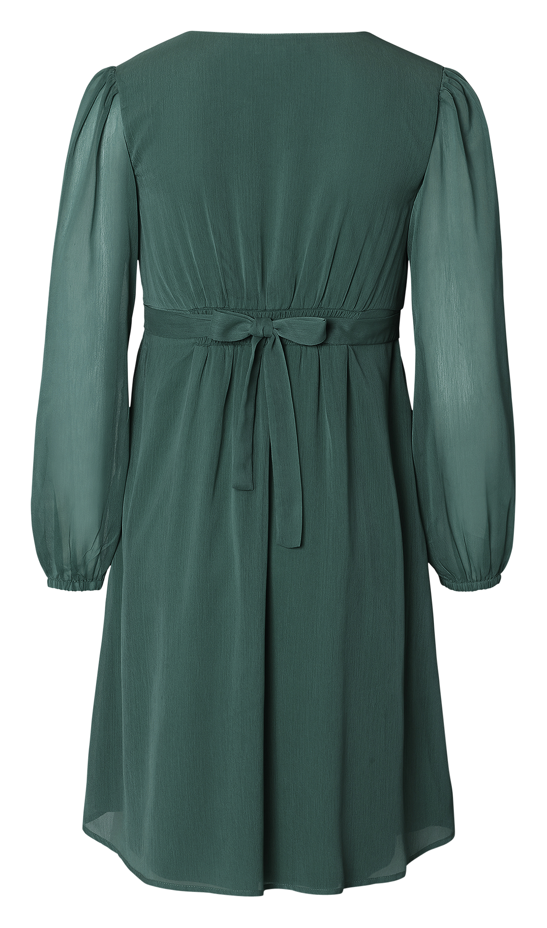 Short crepe wrapover-neck dress NOPPIES Green