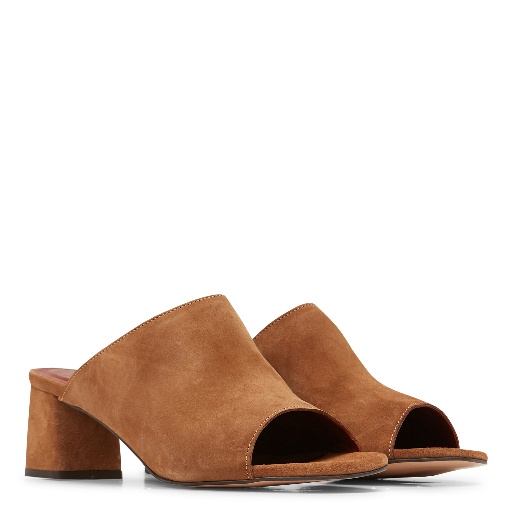 Halfhoge instappers van veloursleer met hak ANONYMOUS COPENHAGEN Bruin