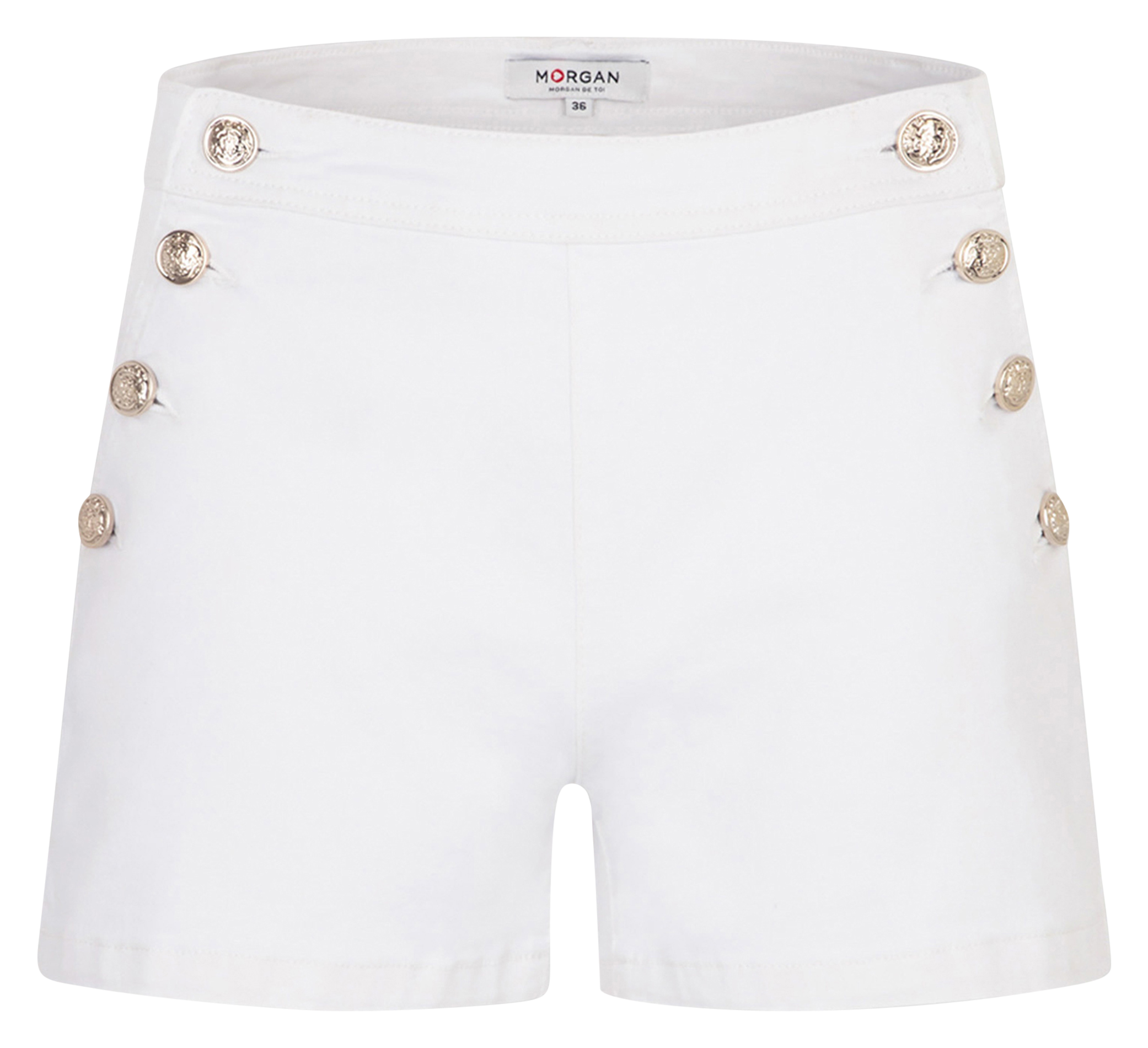 Eng anliegende Jeansshorts aus Baumwollmischung MORGAN Beige