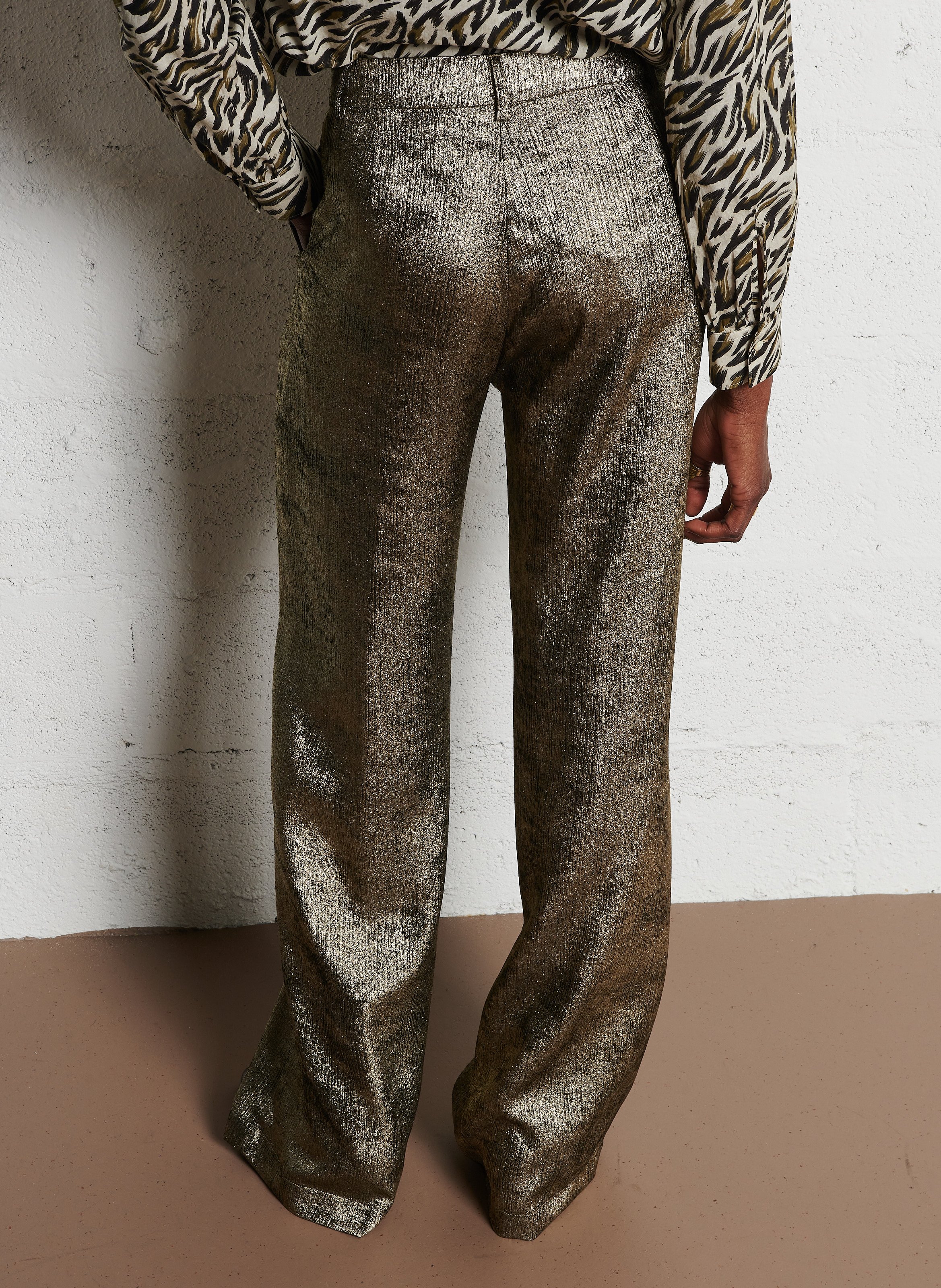 Metallic straight-leg pants HARTFORD Golden