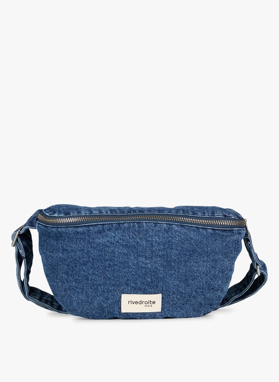Sac banane en denim de coton Custine Bleu Rive droite paris