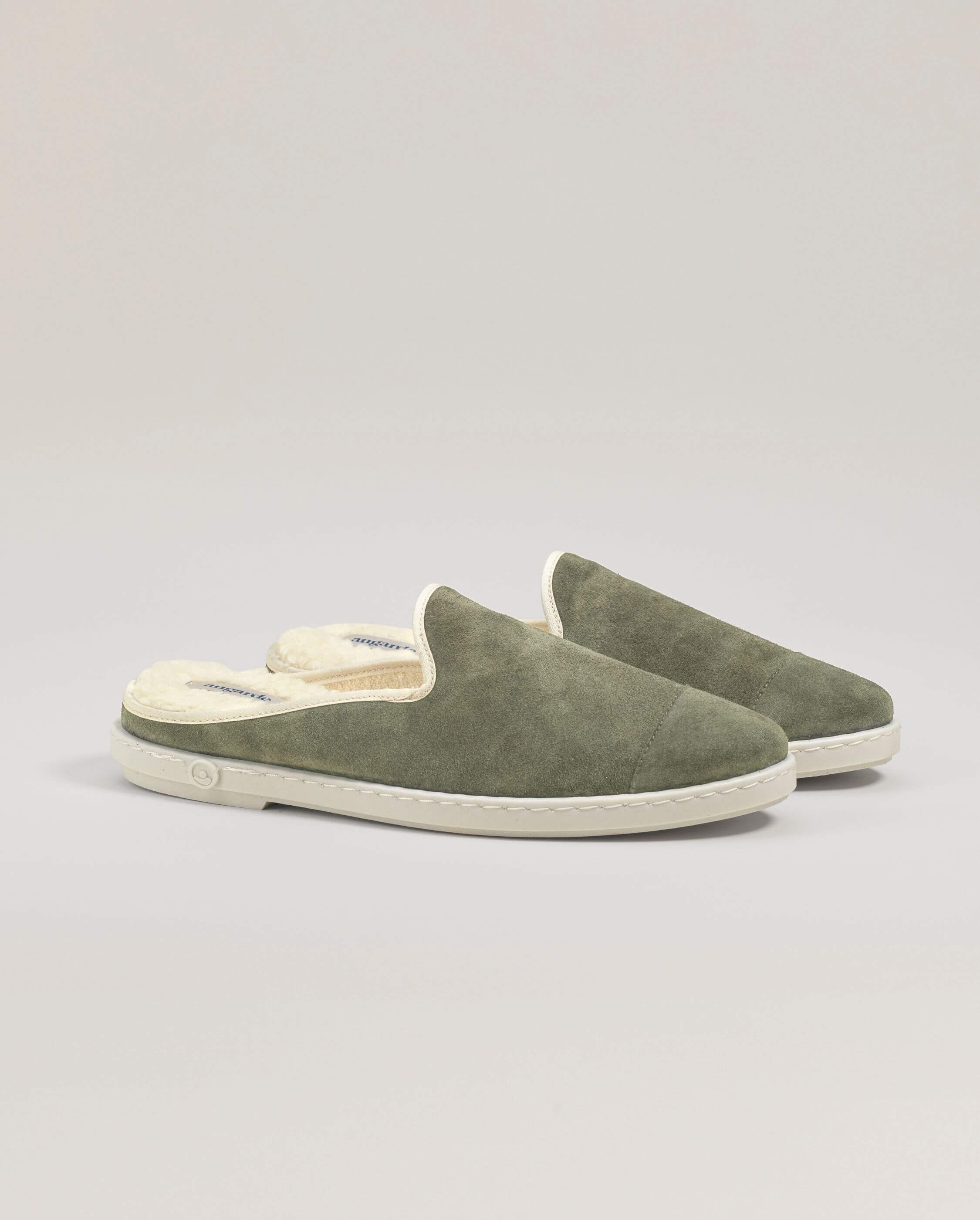 Men's leather mule, light khaki ANGARDE Khaki