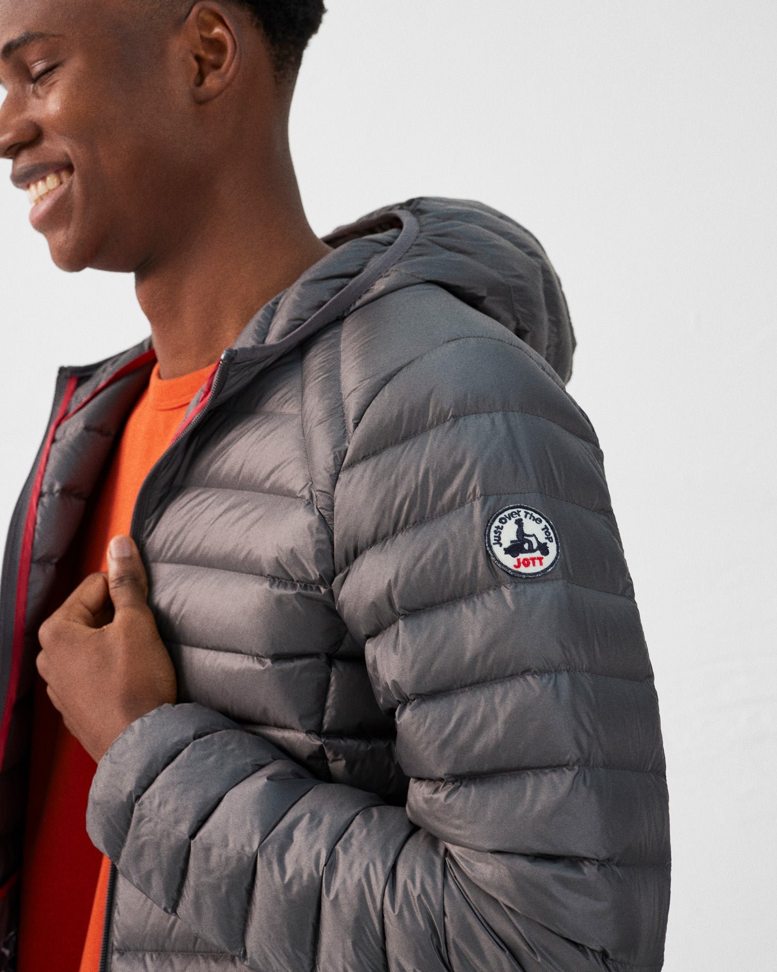 Lightweight hooded puffer jacket nico JOTT Grey