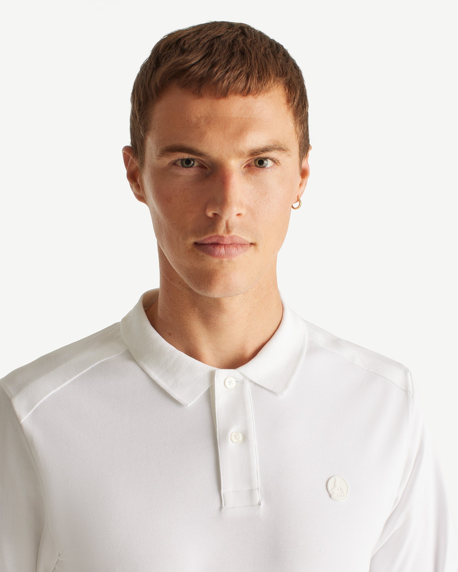 Carlos long-sleeve cotton polo JOTT White