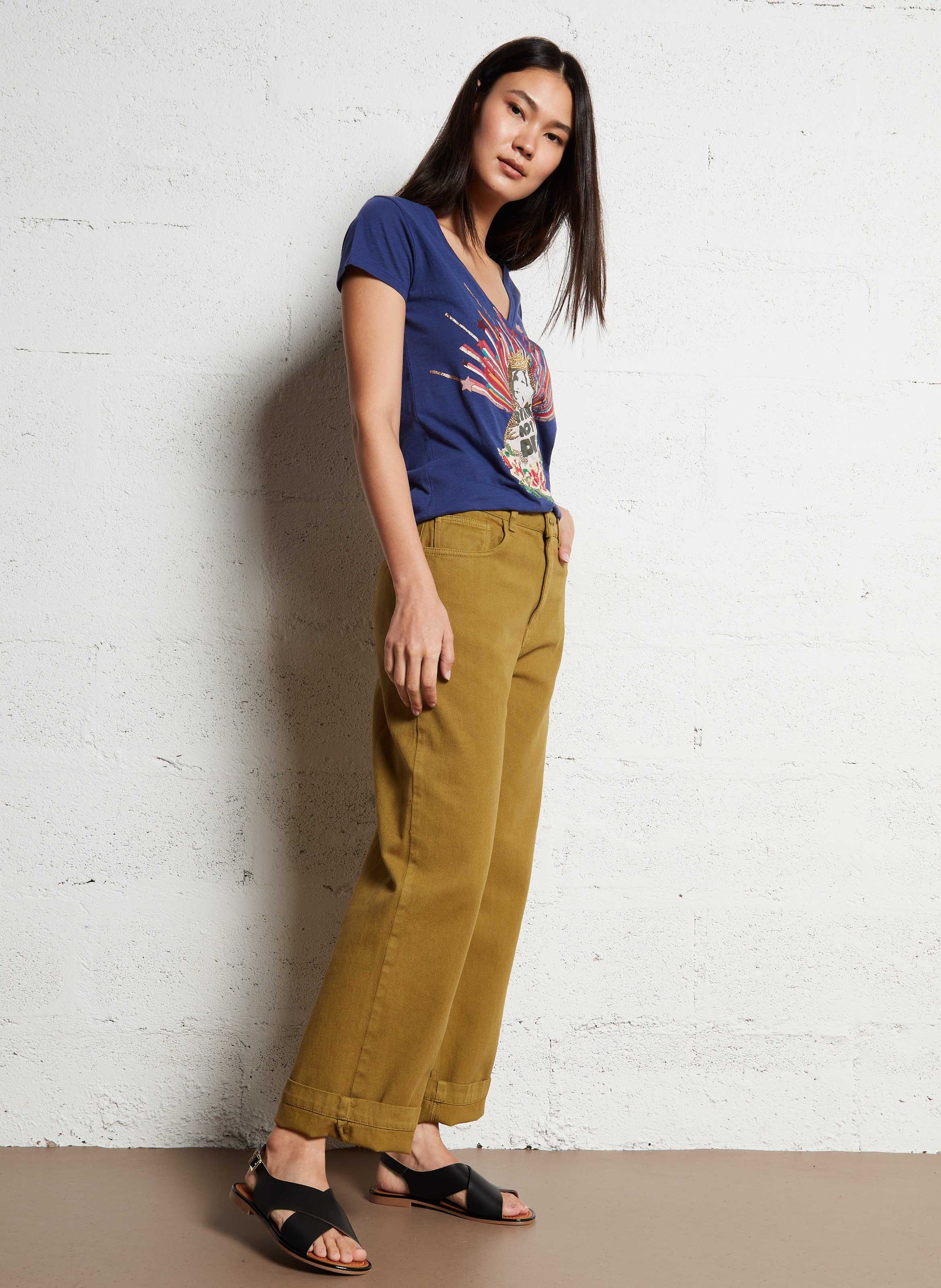 Grote katoenen jeans BELLEPIECE Groen