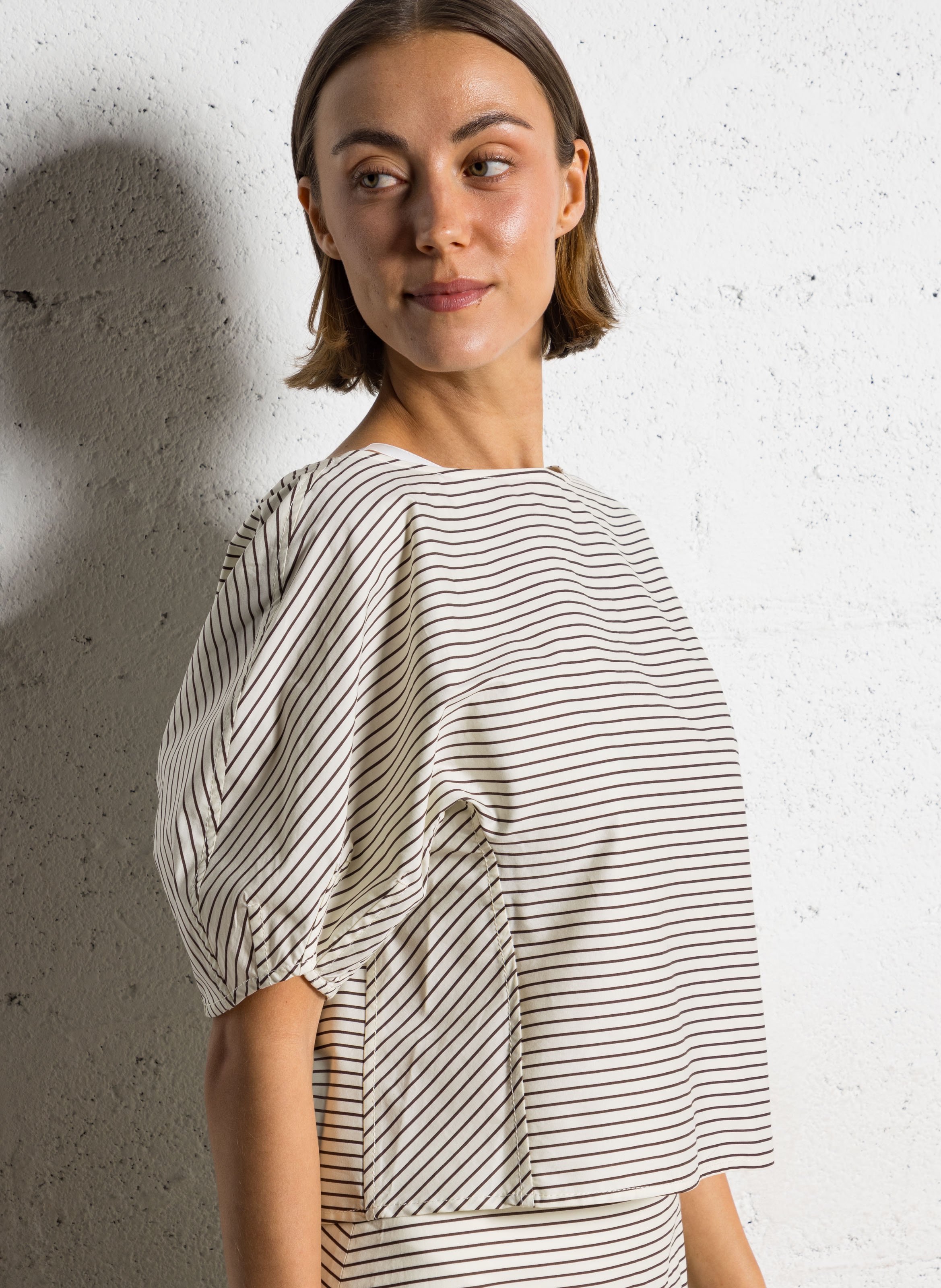 Boat neck top in blended cotton STAUD Multicolored