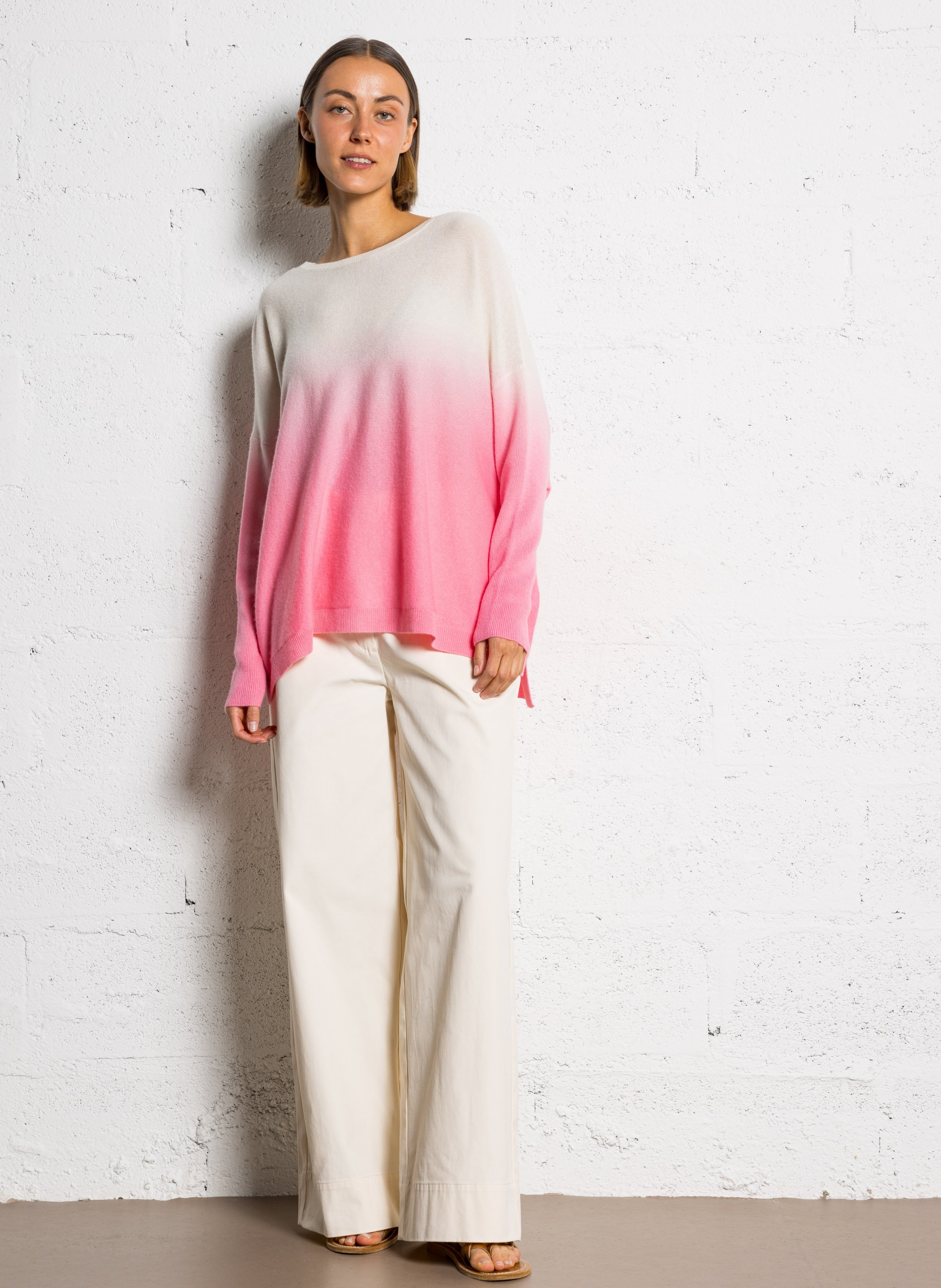 Oversized cashmere printed sweater KUJTEN Pink