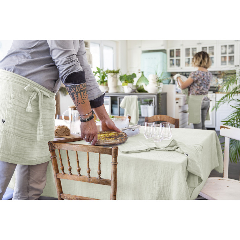 Cotton gauze tablecloth  Vert d'eau
