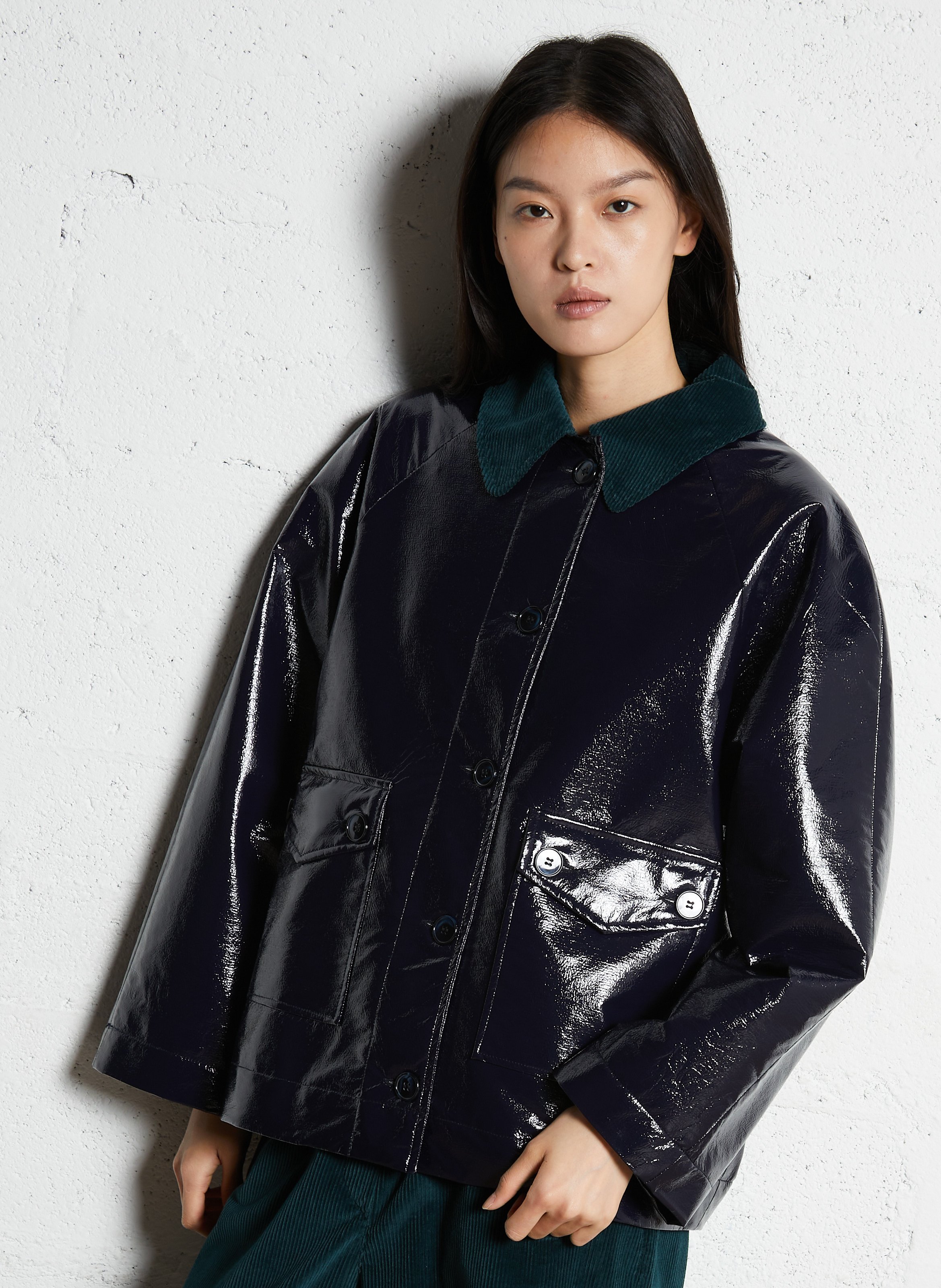 Oversized jasje met klassieke kraag SUZIE WINKLE Blauw