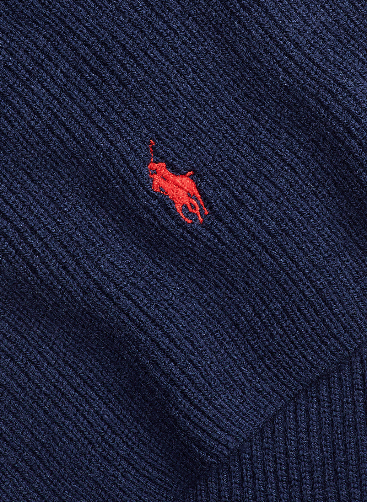 Ribbed wool knit scarf Blue